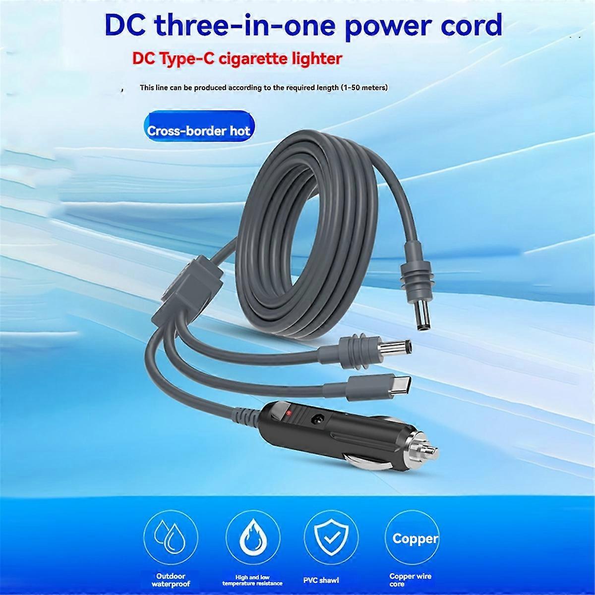 3-in-1 Multifunctional Power Cable for Starlink Mini Type-C/DC/Car Charger to DC 20V/5A USB C Power 