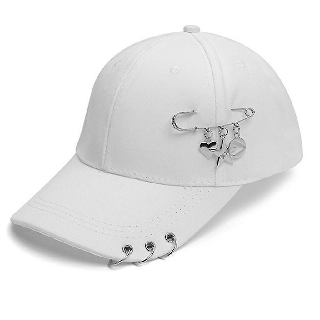 Baseball Cap Ponytail with Paper Clip Charm Hat for Sun for Protection Unisex Summer Cap Multiple Color Options white
