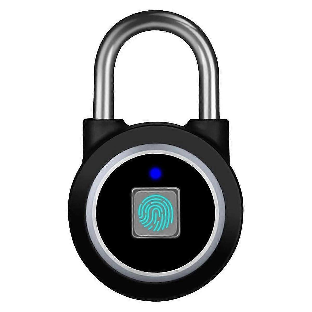Fingerprint Padlock, Bluetooth Lock, Mobile APP, Smart Padlock with Keyless Biometric, Water (Black