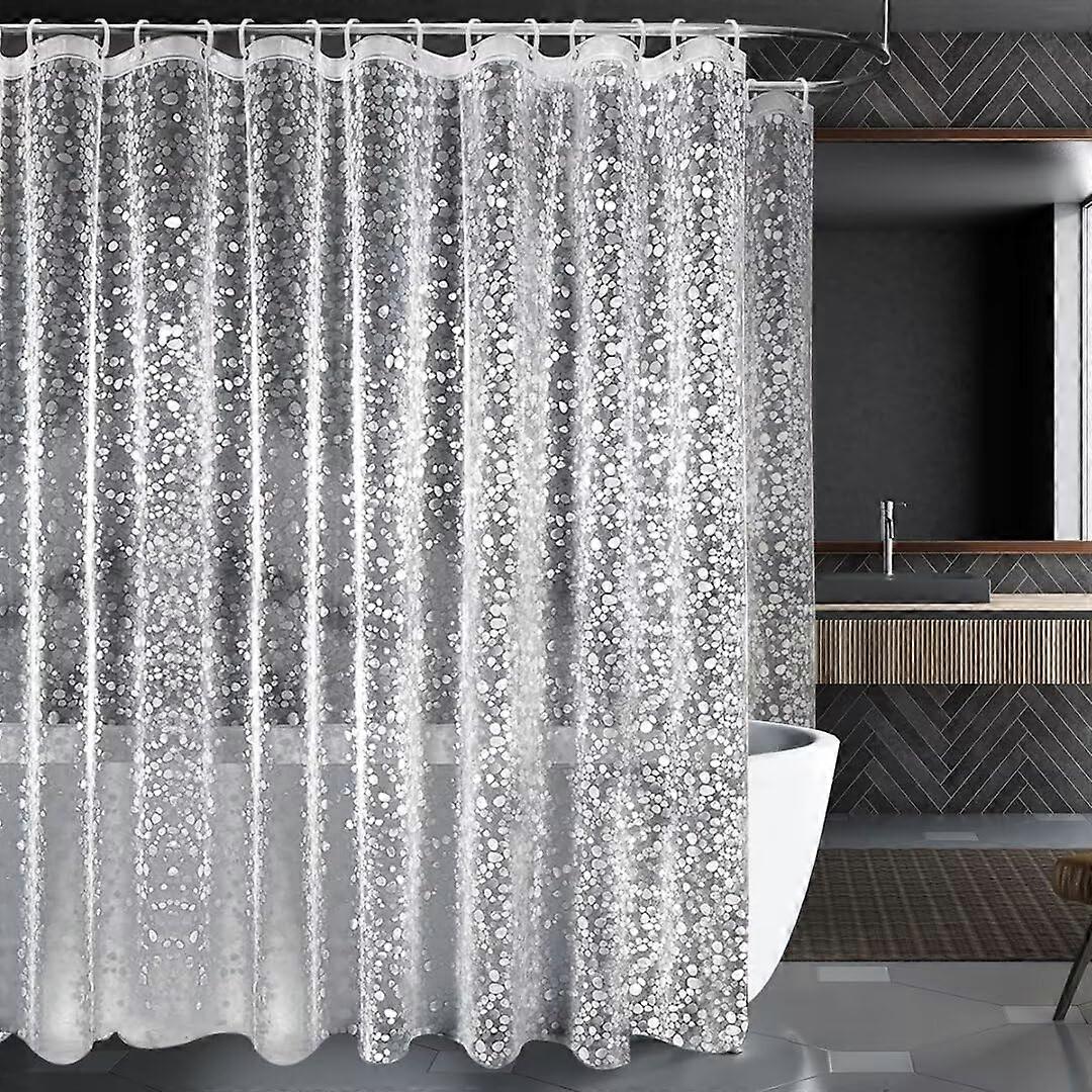Clear Thick Translucent Shower Curtain for Bathroom Decor 180x70 Inch