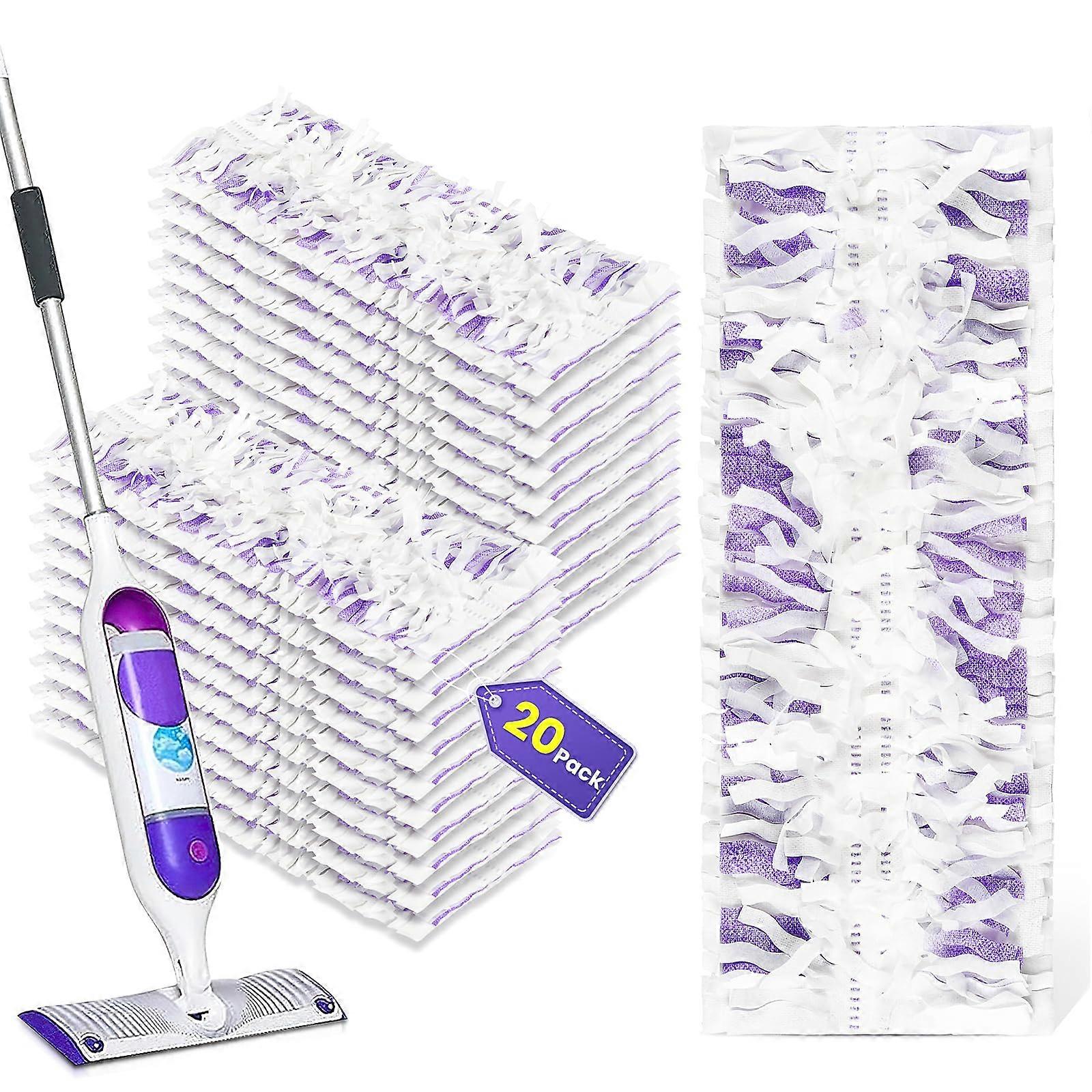20-Pack Disposable Unscented Mop Pad Refills for Spray Mop, 12"x5" Size, Compatible with Most Standard Mops