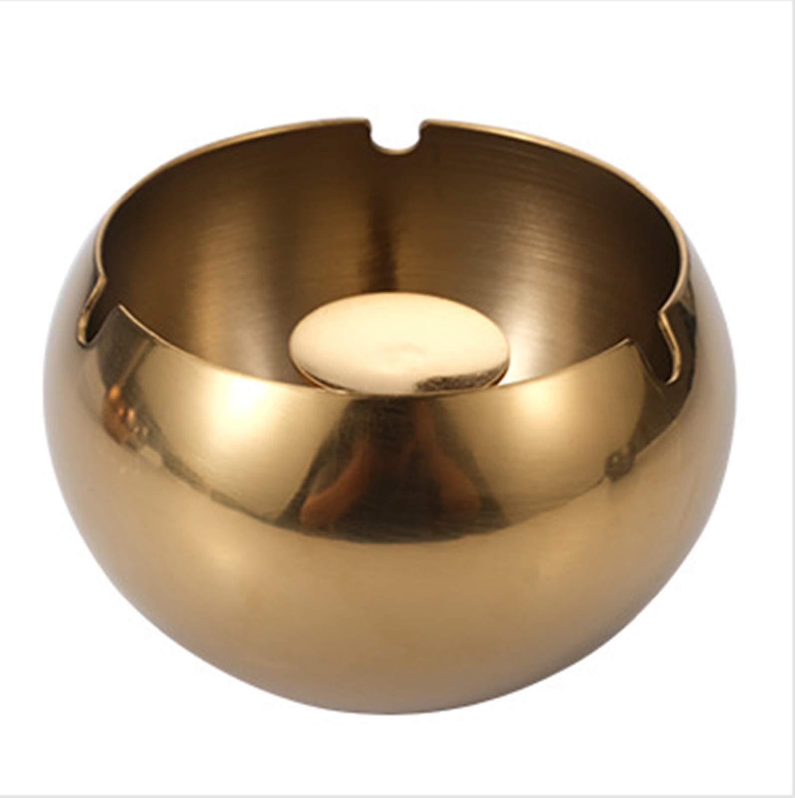 Stainless Steel Windproof Decorative Ashtray for Home Office, Modern Style, Easy Clean, Heavy-Duty Design
