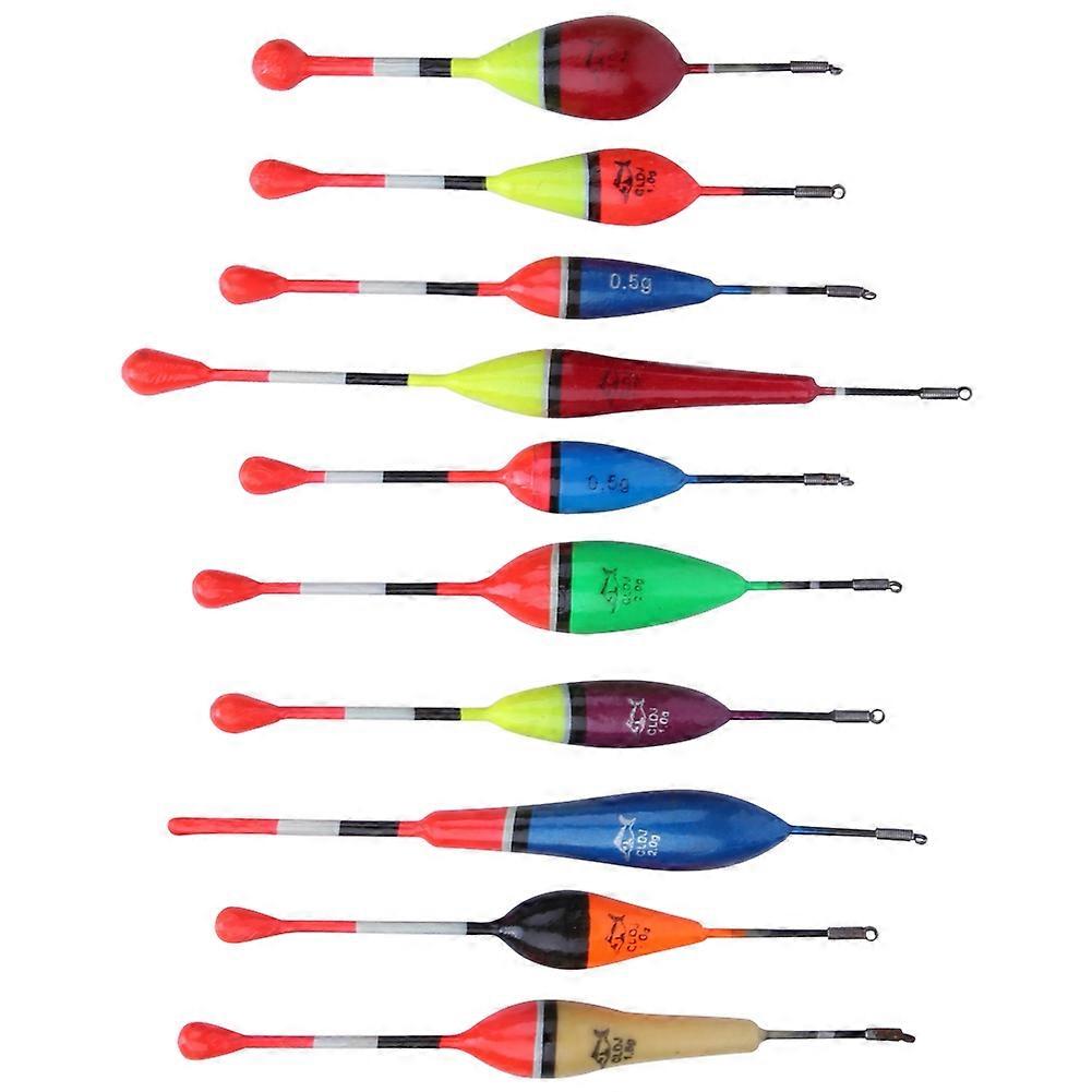 10 pcs Pot Bellied Fishing Float Bobber Multi Purpose Fish Feed Baits Accessories Kit( )