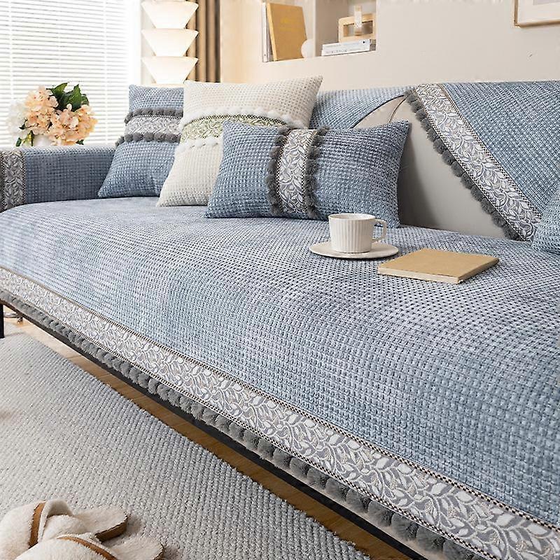 Four Seasons Universal Sofa Cover Chenille Waffle Couch Cover Anti-Pet Scratching Couch Inclusive Universal for Living Room Mat