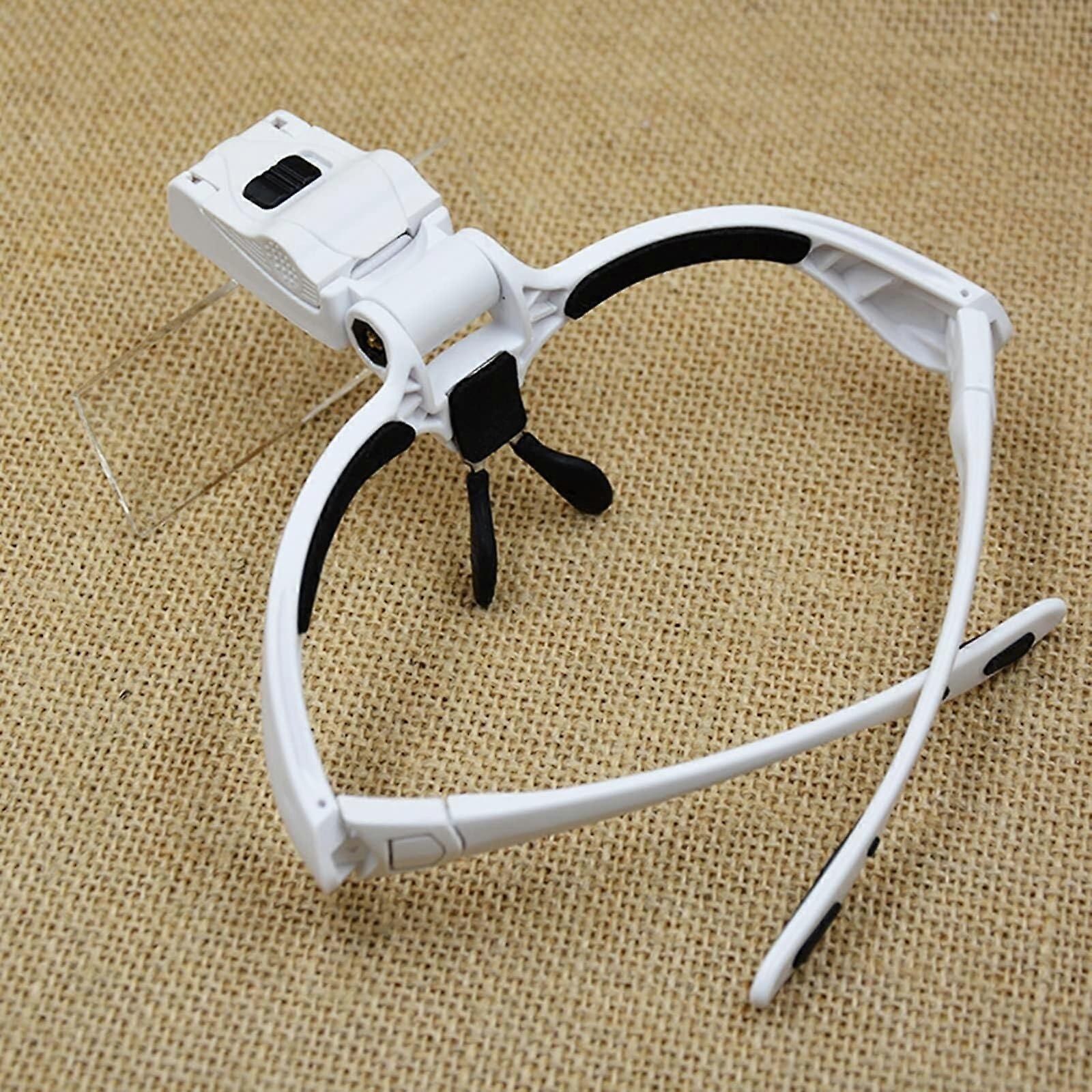 3.5X Head-Mounted Magnifying Glass with LED Light, Lightweight Adjustable Headband Magnifier, 1X to 3.5X Repair Tool