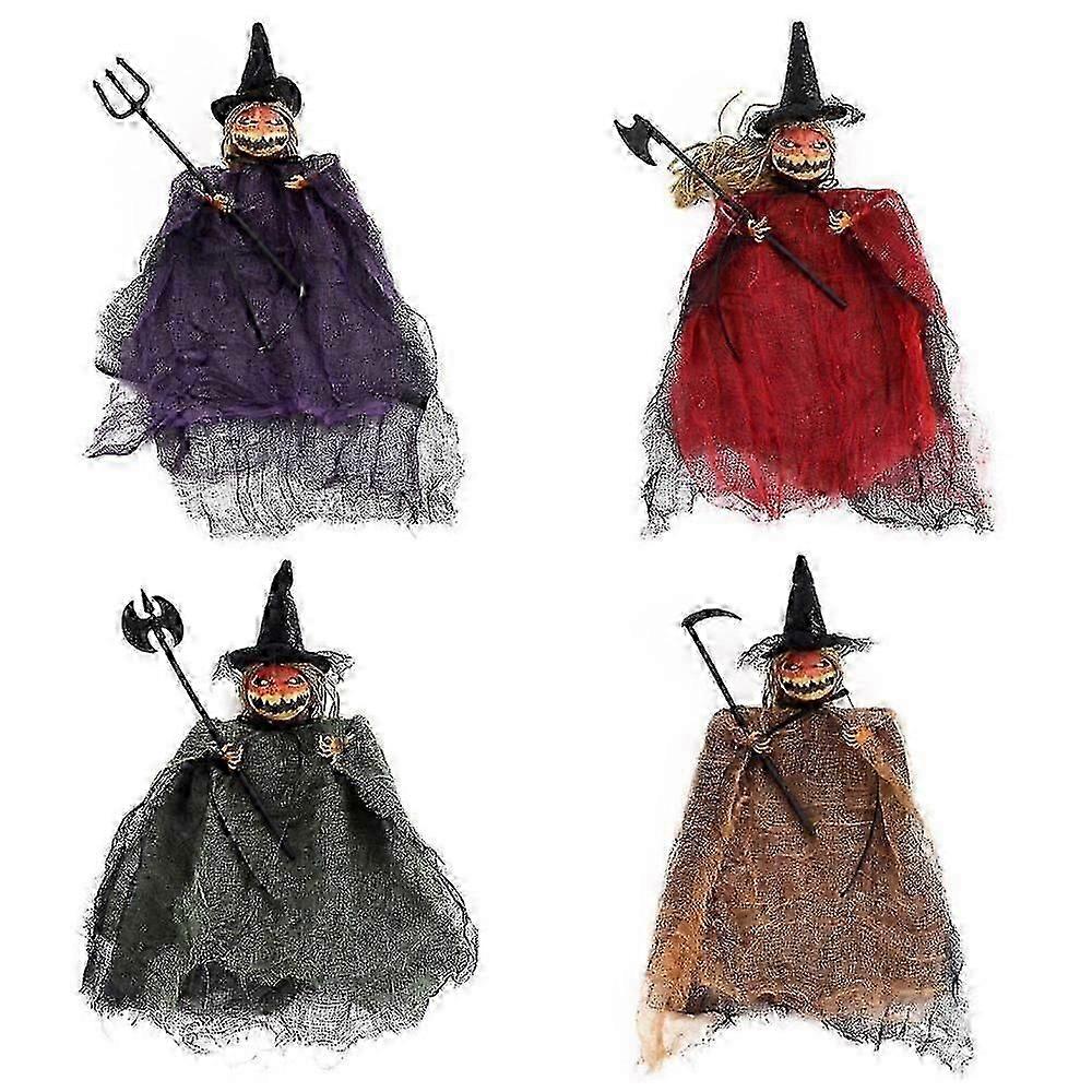 Halloween Decorations Horror Pumpkin Pendant Ghost Props 4 Pack