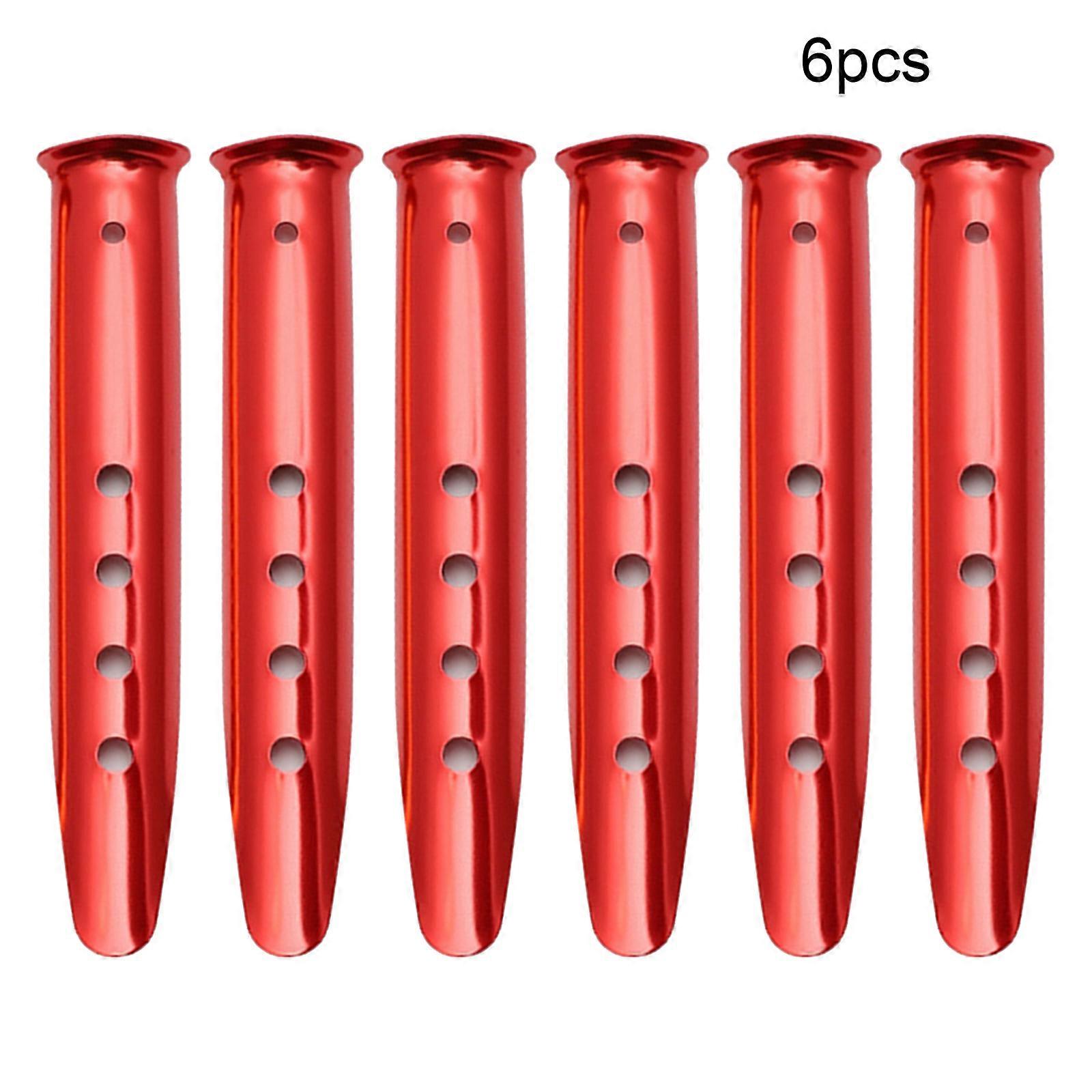 6 Pcs Snow and Sand Tent Stakes Pegs Aluminum Alloy U-Shaped Tent Pegs Tent Nails Lightweight for Camping Hiking