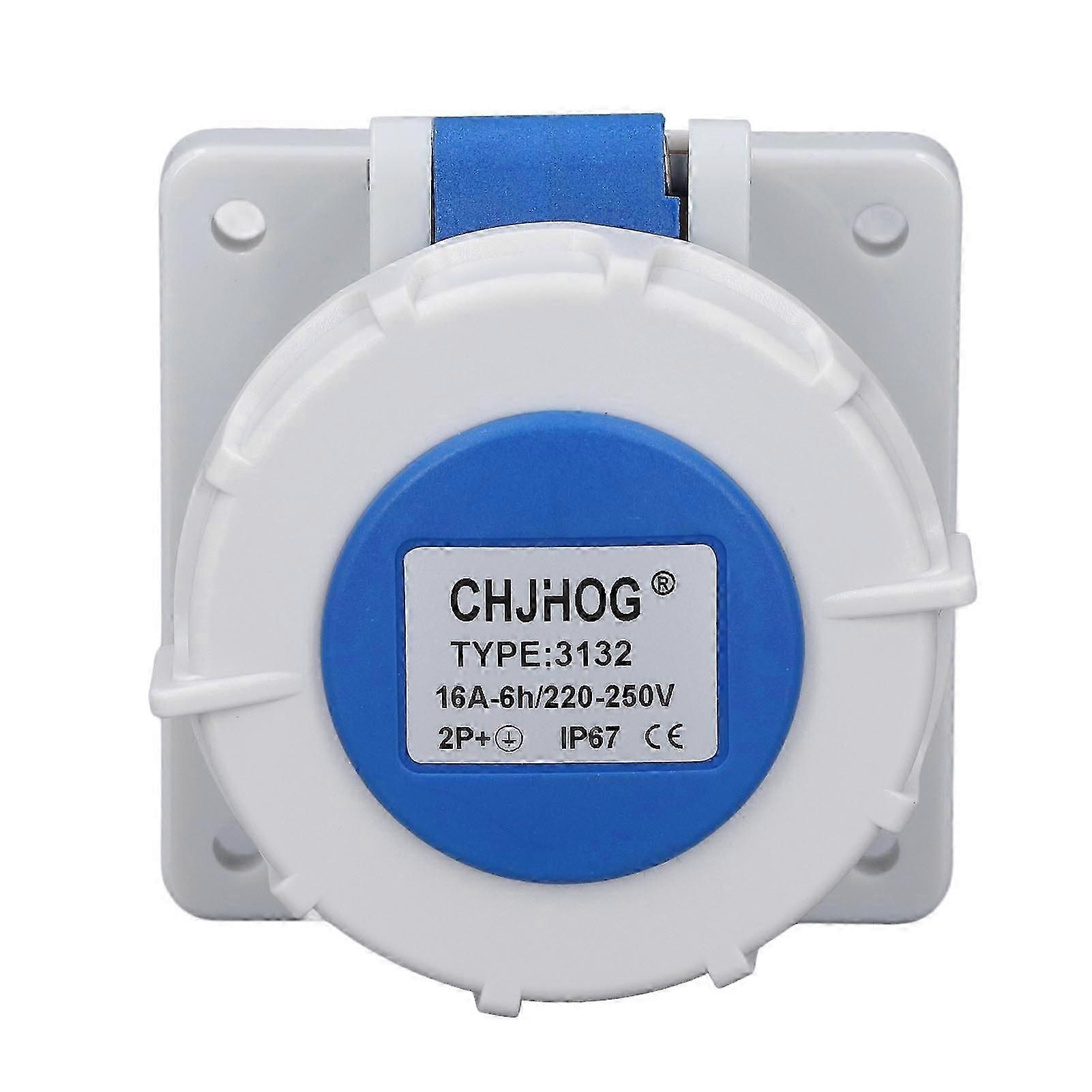 IP67 Water Proof Industrial Socket Single Phase 3 Pins Industrial Electrical Power Socket AC220250V