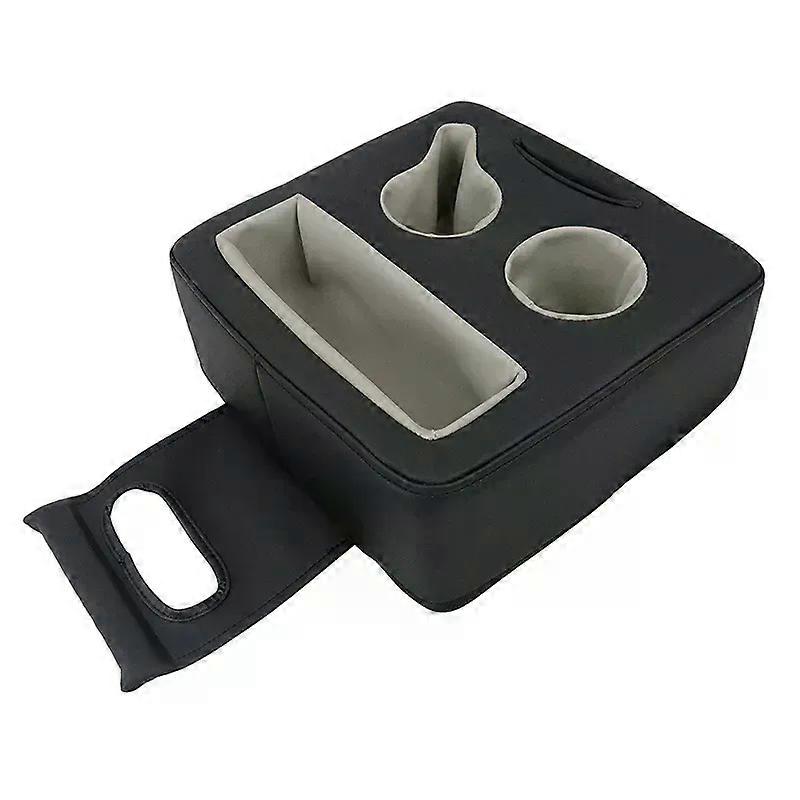 Car Armrest Storage Box Universal Car Rear Seat Cup Holder Multi Function Console Storage Black Car Interior Storage Box SUV
