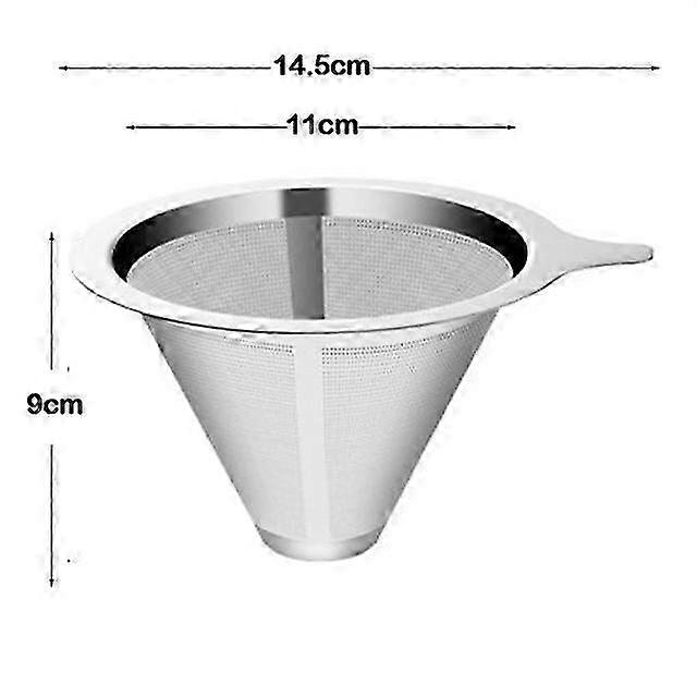 Reusable Double Layer 304 Stainless Steel Coffee Filter Holder Pour Over Coffees Dripper Mesh Coffee Tea Filter Basket Tools XZA
