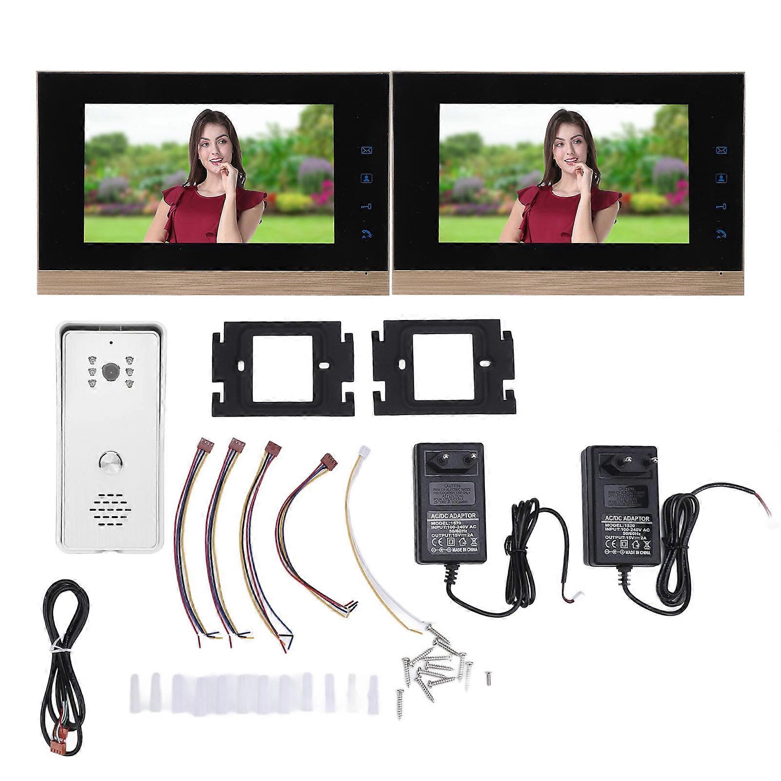 Video Intercom System Wired HD CMOS Sensor One Key Unlocking Touch Control Doorbell Camera with 7 Inch Screen for Home Company Apartment