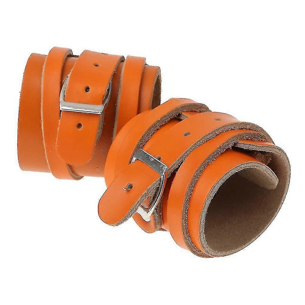 1 Pair Leather Weightlifting Wrist Support Adjustable Training Wrist Wraps