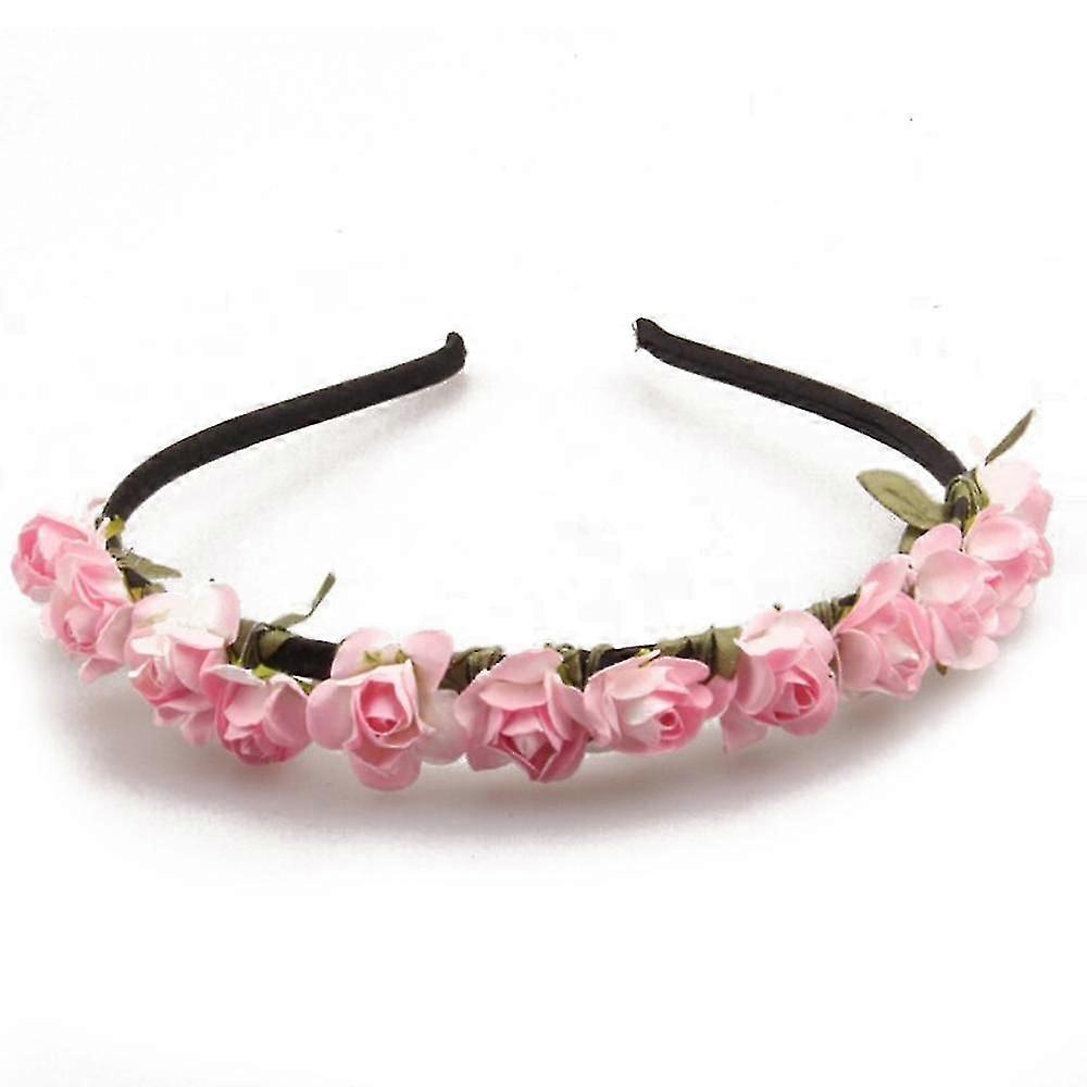 Coroa Floral Rosa Flor Coroa Cabeça De Cabelo Coroa