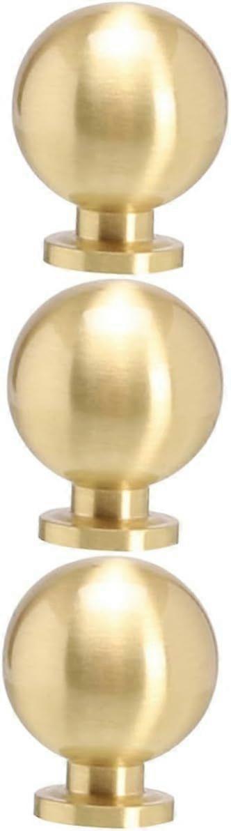 3 Pieces Ball Handle Kitchen Cabinet Knobs Decorative Cabinet Knobs Drawer Pulls Gold Decor Brass Knob Round Vanity Tray Cabinet Handles Knobs