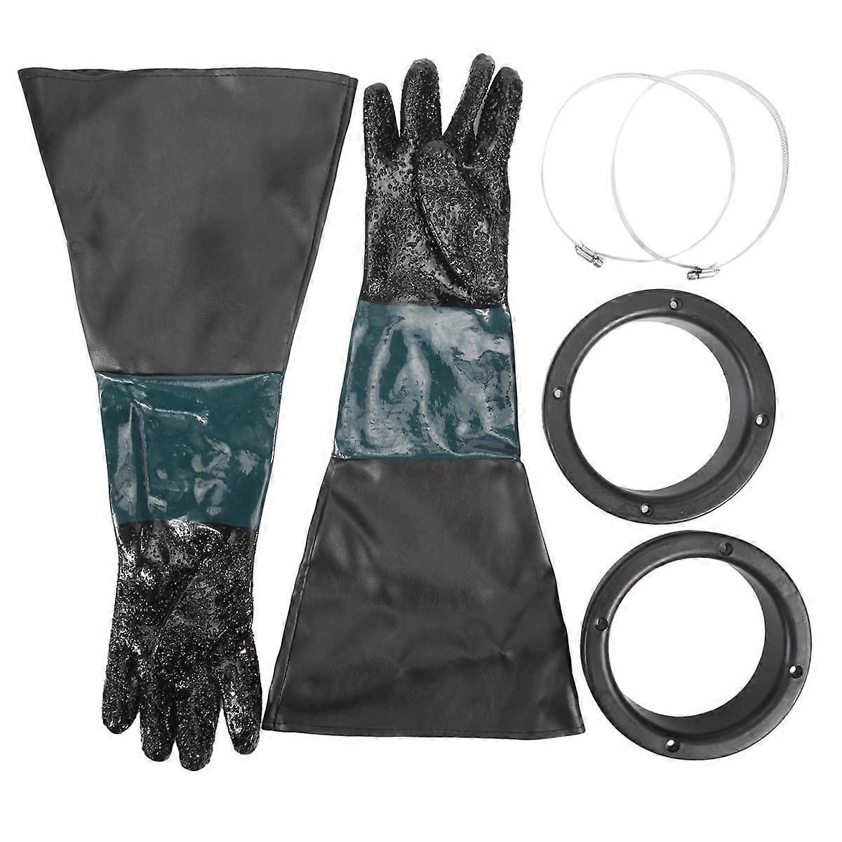 Sandblasting Gloves SandBlaster Parts 60cm with O Rings for Sandblast Cabinet