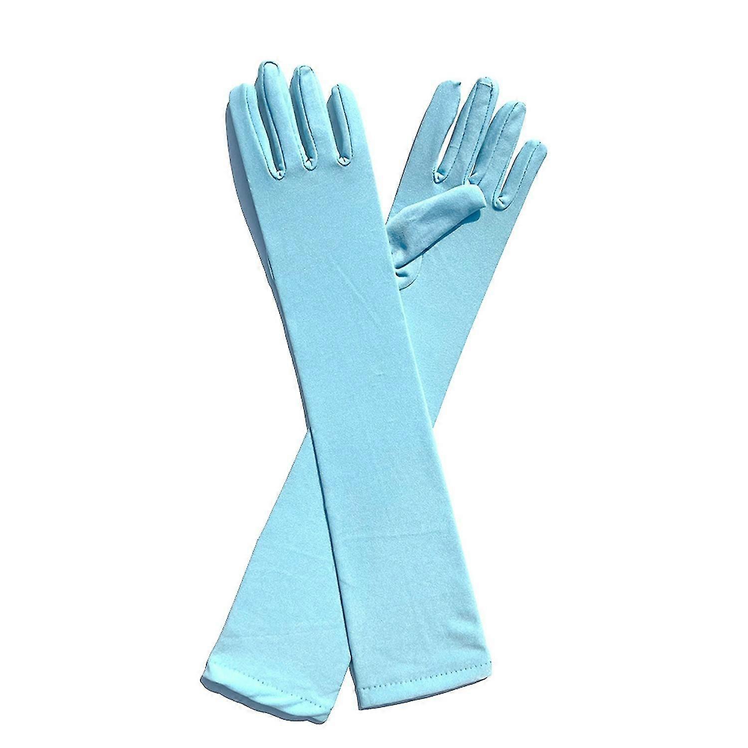 1 Pair Long Gloves Solid Color Super Soft High Elastic Friendly to Skin Fade-Resistant Decorative