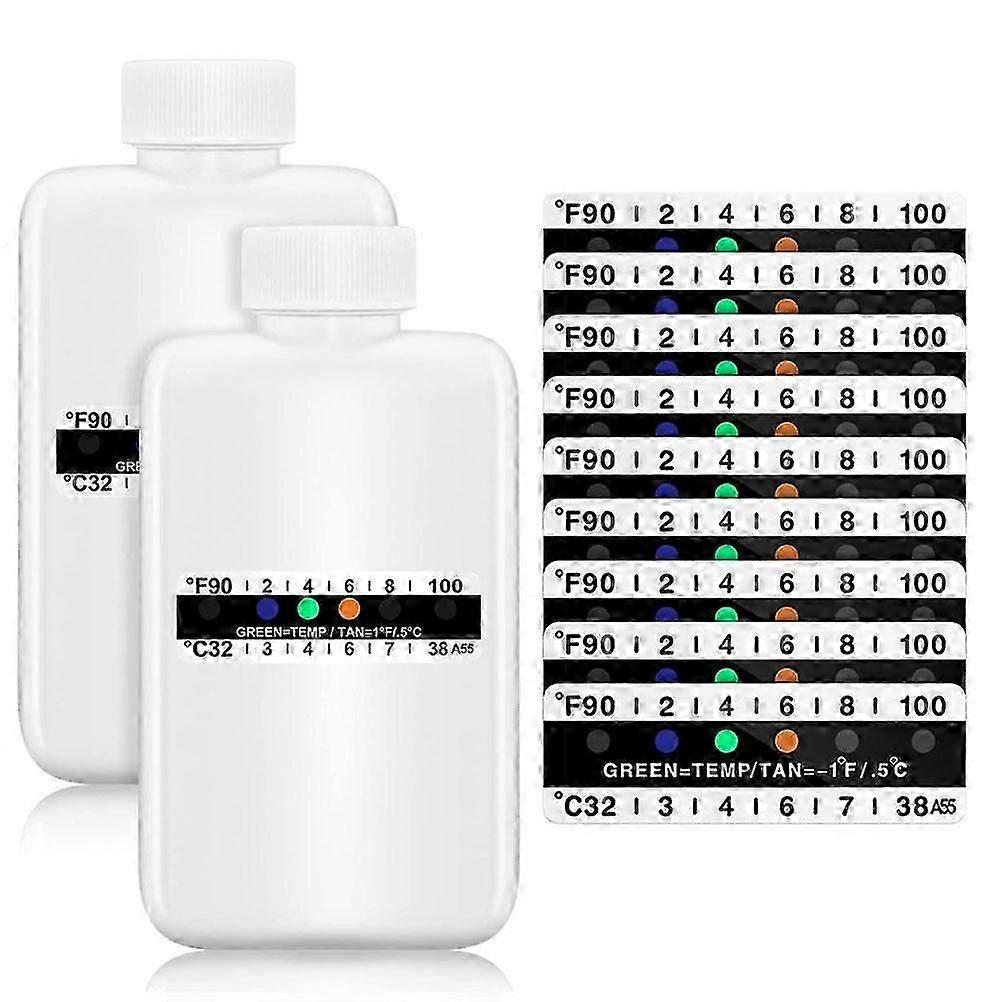 12Pcs Urine Test Complete Kit Include Bottles with Temperature Test Strip Portable Travel Bottle Adhesive Thermometer Strip for Urine Testing