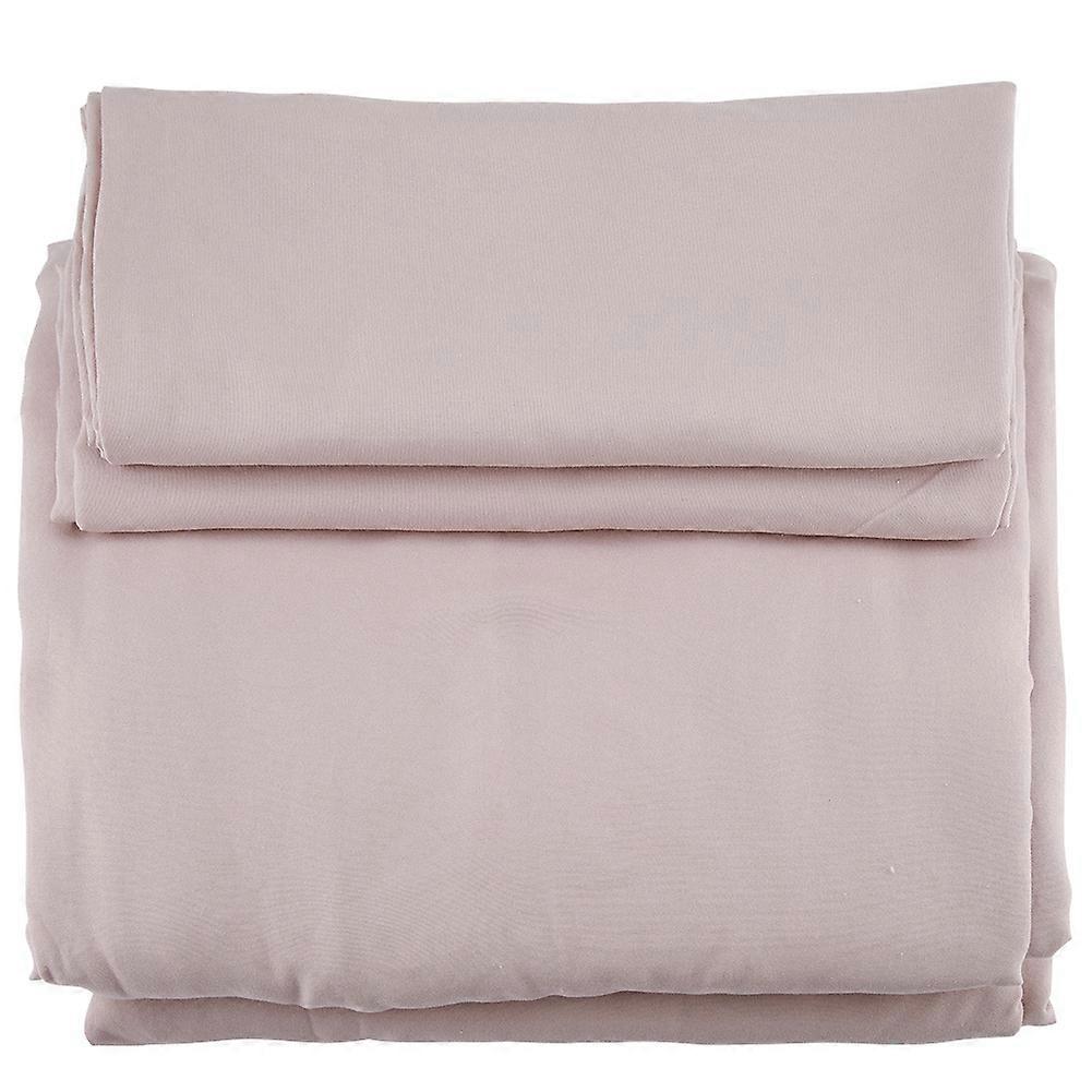 3pcs/set 100% Polyester Bed Sheets Set Quilt Cover Pillowcase Plain Colour Bedclothes(Queen)