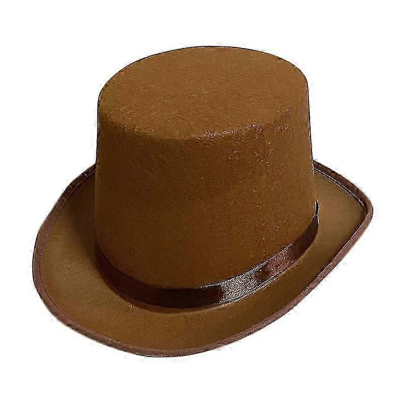 Bristol Novelty Unisex Wool Effect Top Hat Brown