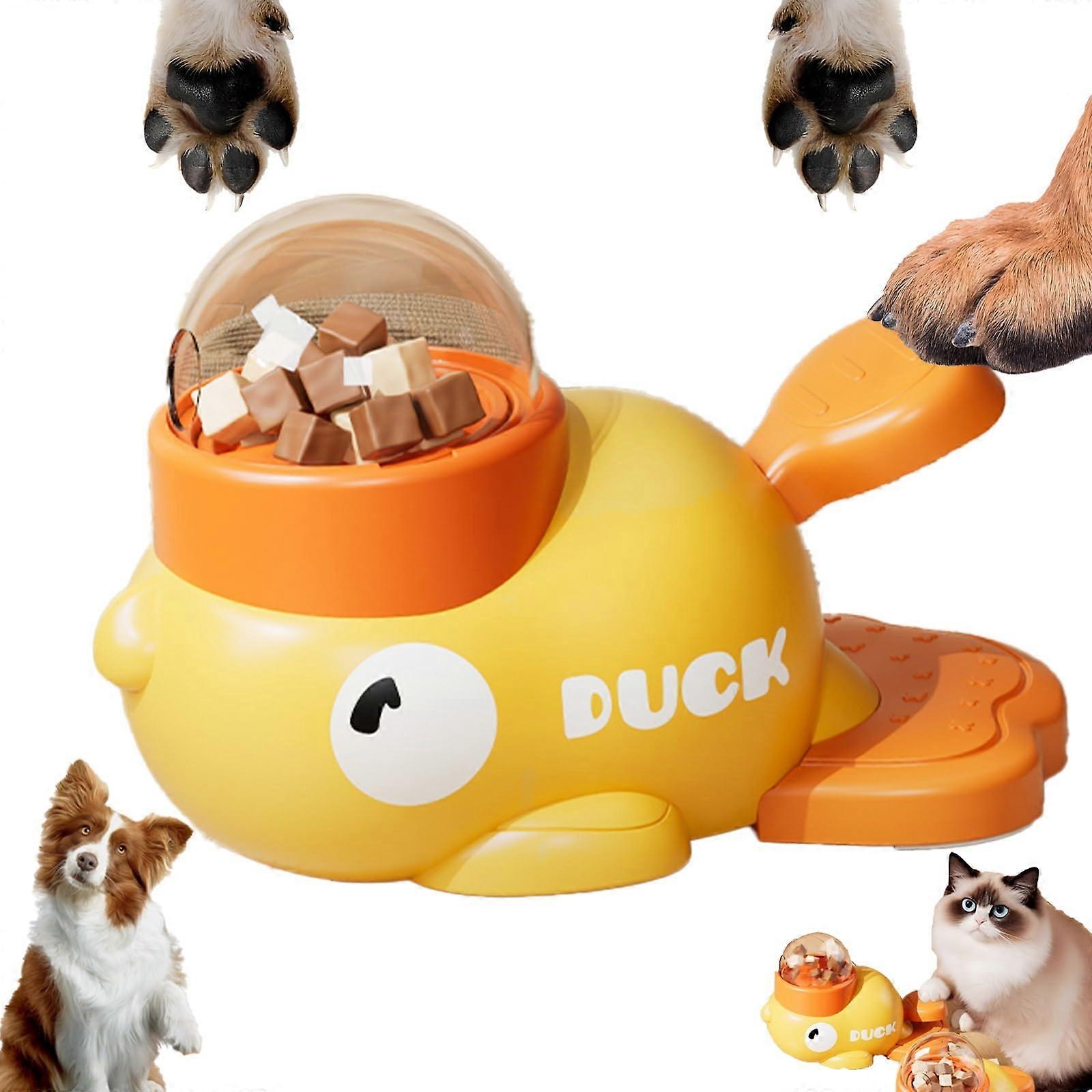 Duck Treat Dispenser for Small and Medium Dogs, Cats - Slow Feeder Bowl, Durable Material, Non-Slip Base