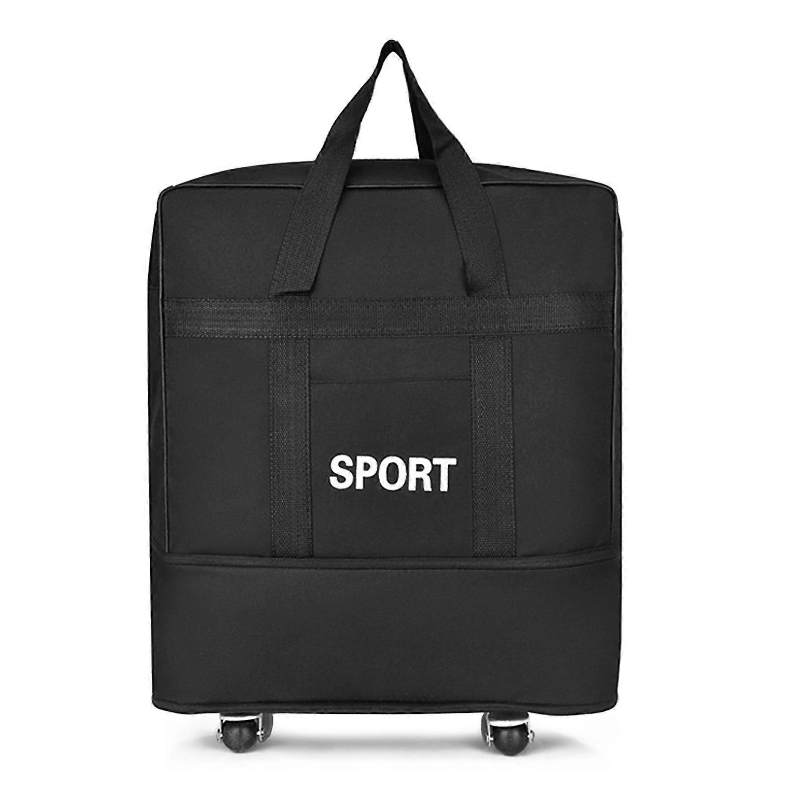 Expandable and foldable suitcase with wheels for business travel