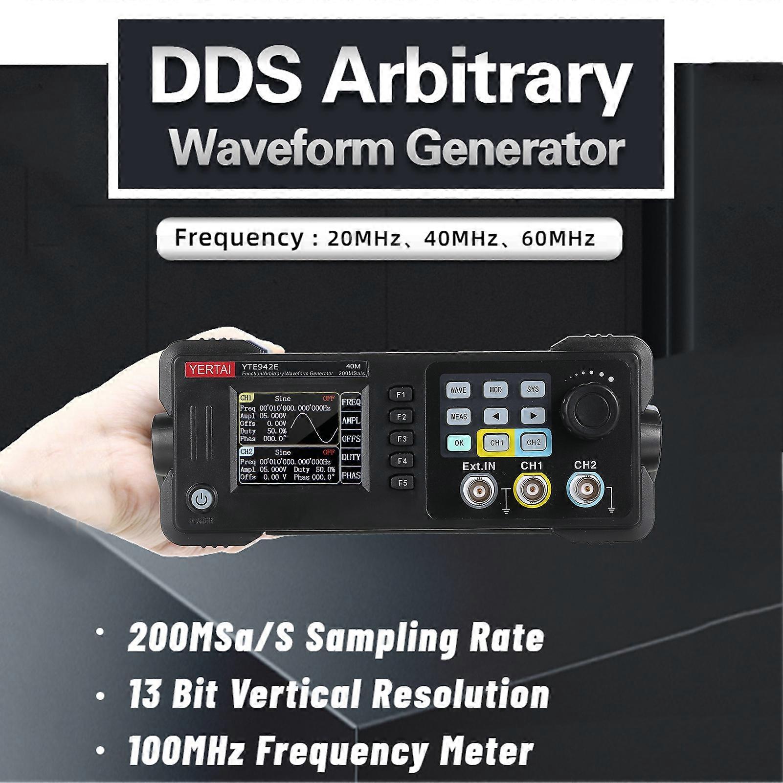 Dual-channel Function Portable 2-Channel 200MSa/S Sampling Rate 8k Storage Depth Signal Source 2.4-inch TFT LCD Digital Arbitrary Waveform Generator