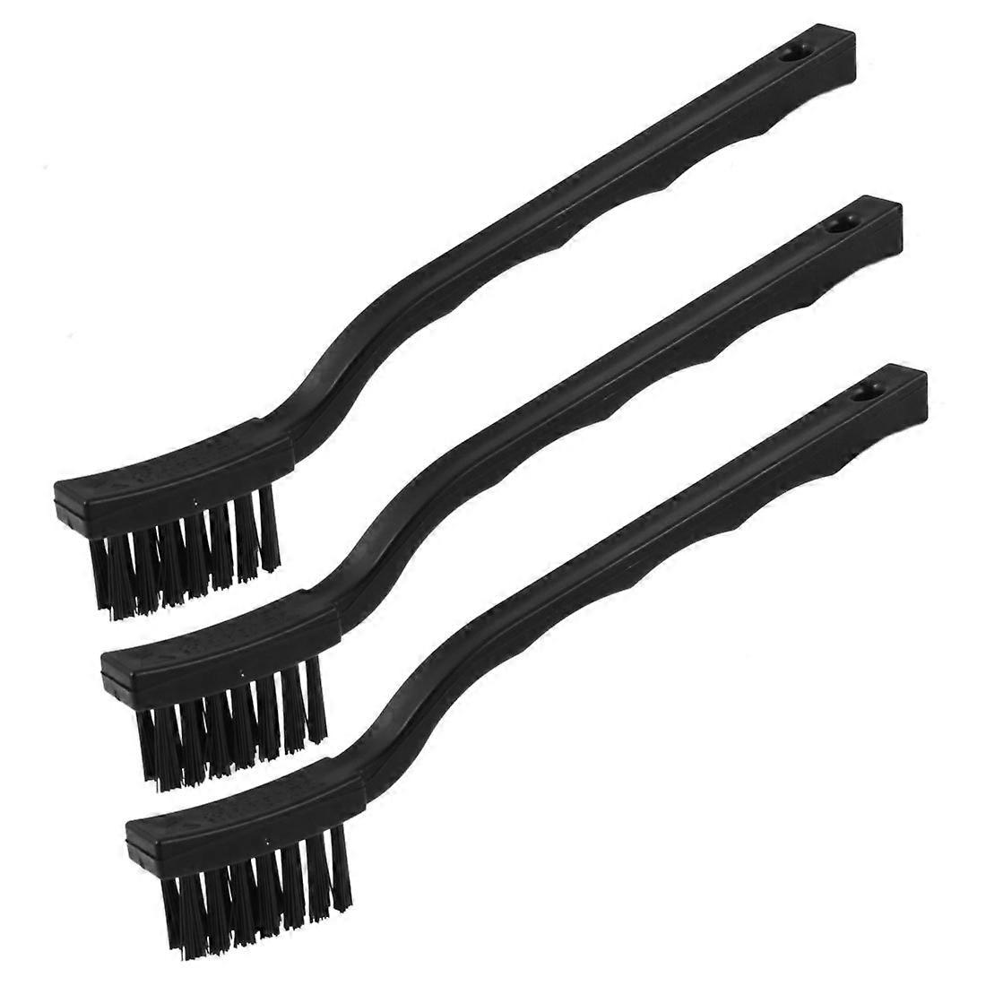 Waved Plastic Handle PCB Circuit Board Anti Static Brush Black 3 Pcs