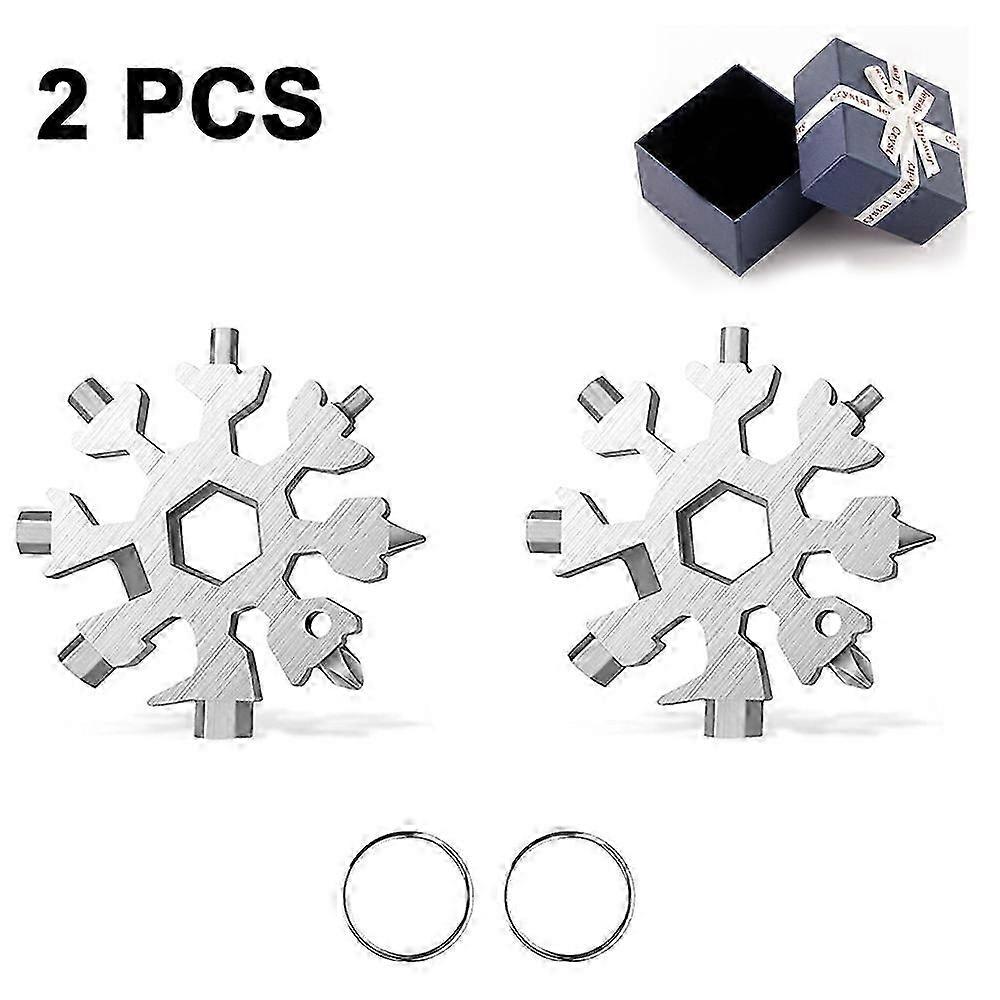 Travel Camping, Compact Design And Wide Application, Perfect Snowflake Multitool, 19-In-1 Hexagonal Wrenches, Outdoor For Men, Carbon Steel