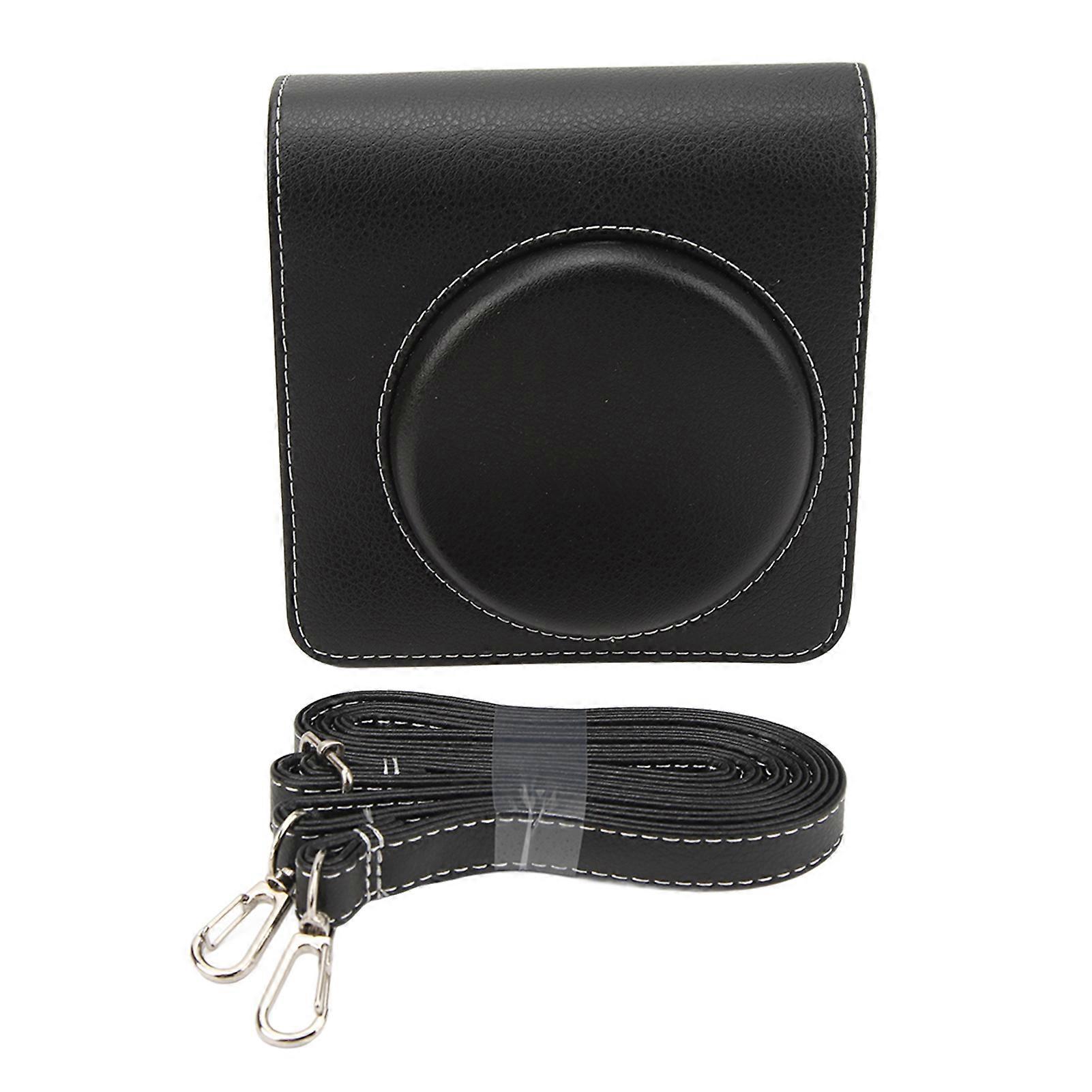 Vintage Style PU Leather Camera Case Protective Bag with Multi-Compartments and Adjustable Shoulder Strap for Instax SQ40