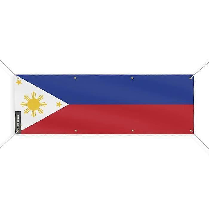 Philippines Flag Banner - PIXELFORMA - 70x210 cm - Durable Polyester - 8 Reinforced Eyelets