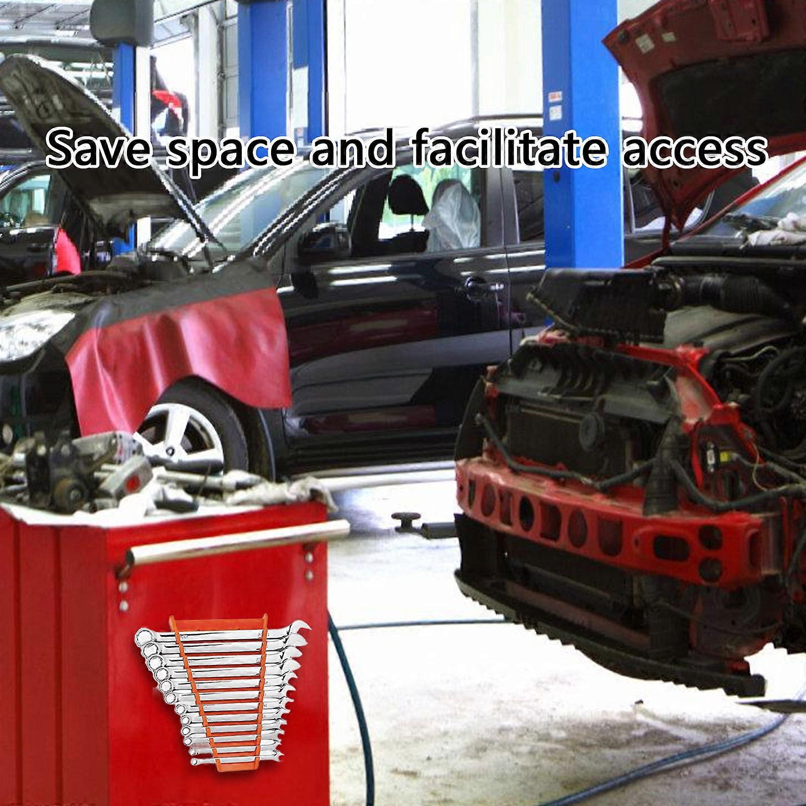 2Pcs Magnetic Wrench Tool Holder Organizer Removable Design for Easy Installation and Space Saving in Garage or Workshop