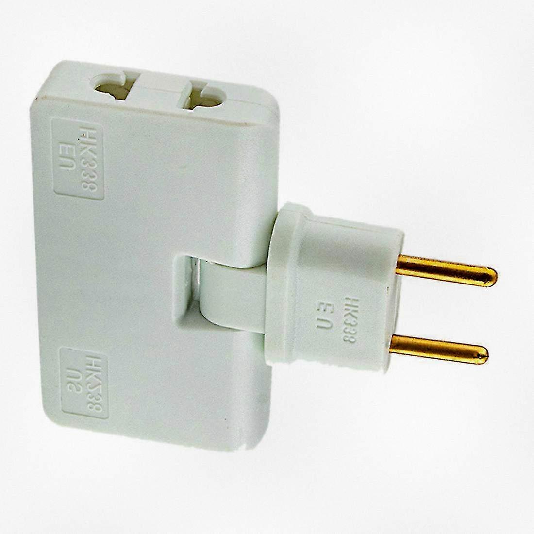 3-in-1 Rotating EU Power Adapter with 180 Degree Swivel Socket in White for Fruugo