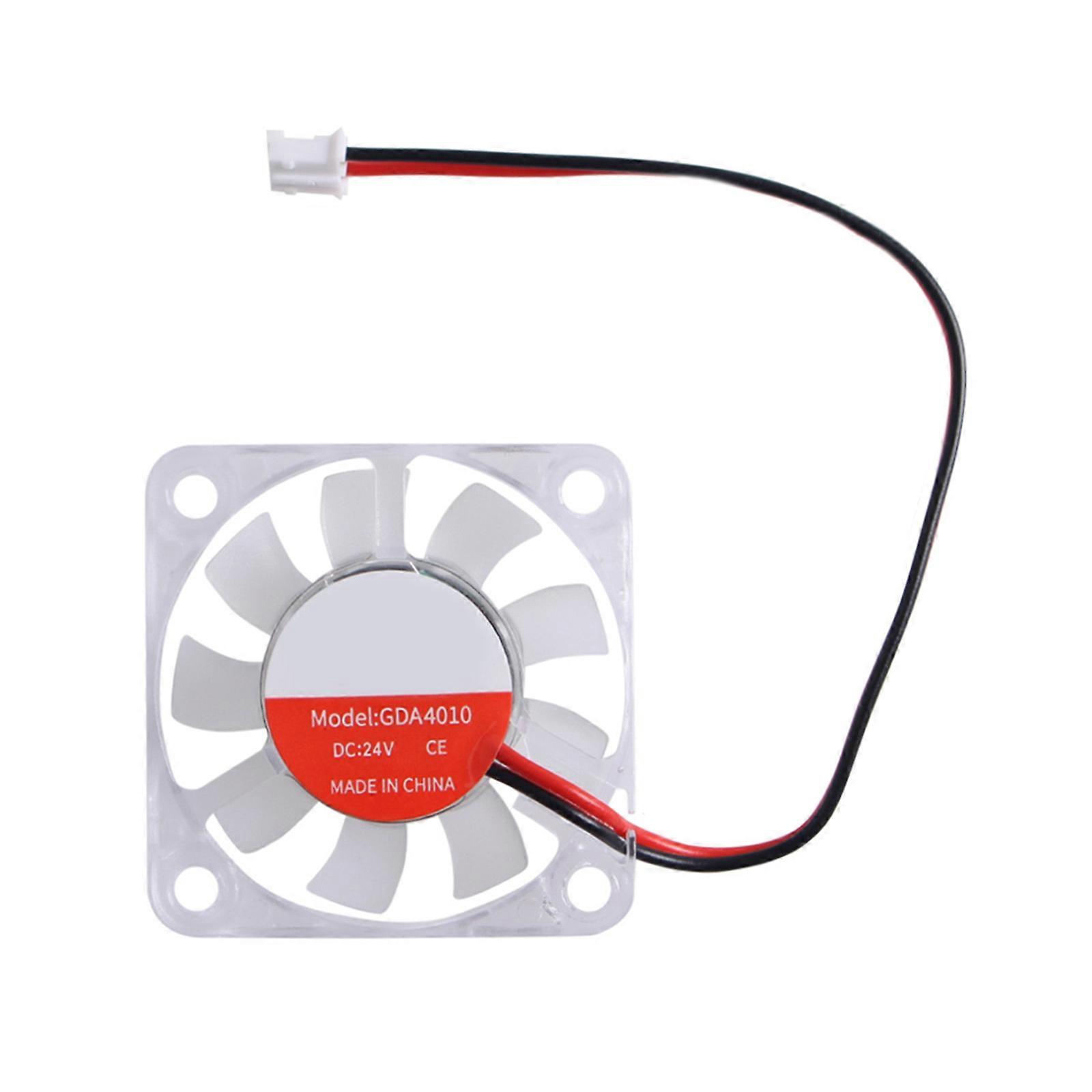 4010 Hydraulic Bearing Fan 24V LED Cooling Fan for 3D Printers, Low Noise with PH2.0 2P Connection Multicolor