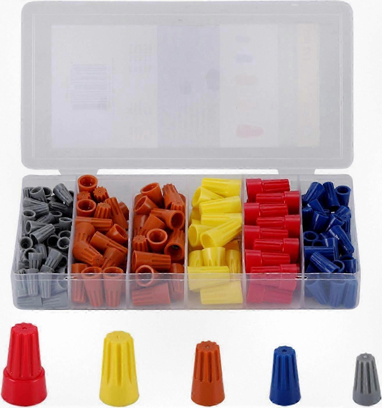 172pcs Electrical Connectors Screw Terminals - Twist Nuts Caps, with Spring Insert Twist Nuts Caps Connection Assortment Set for Various App