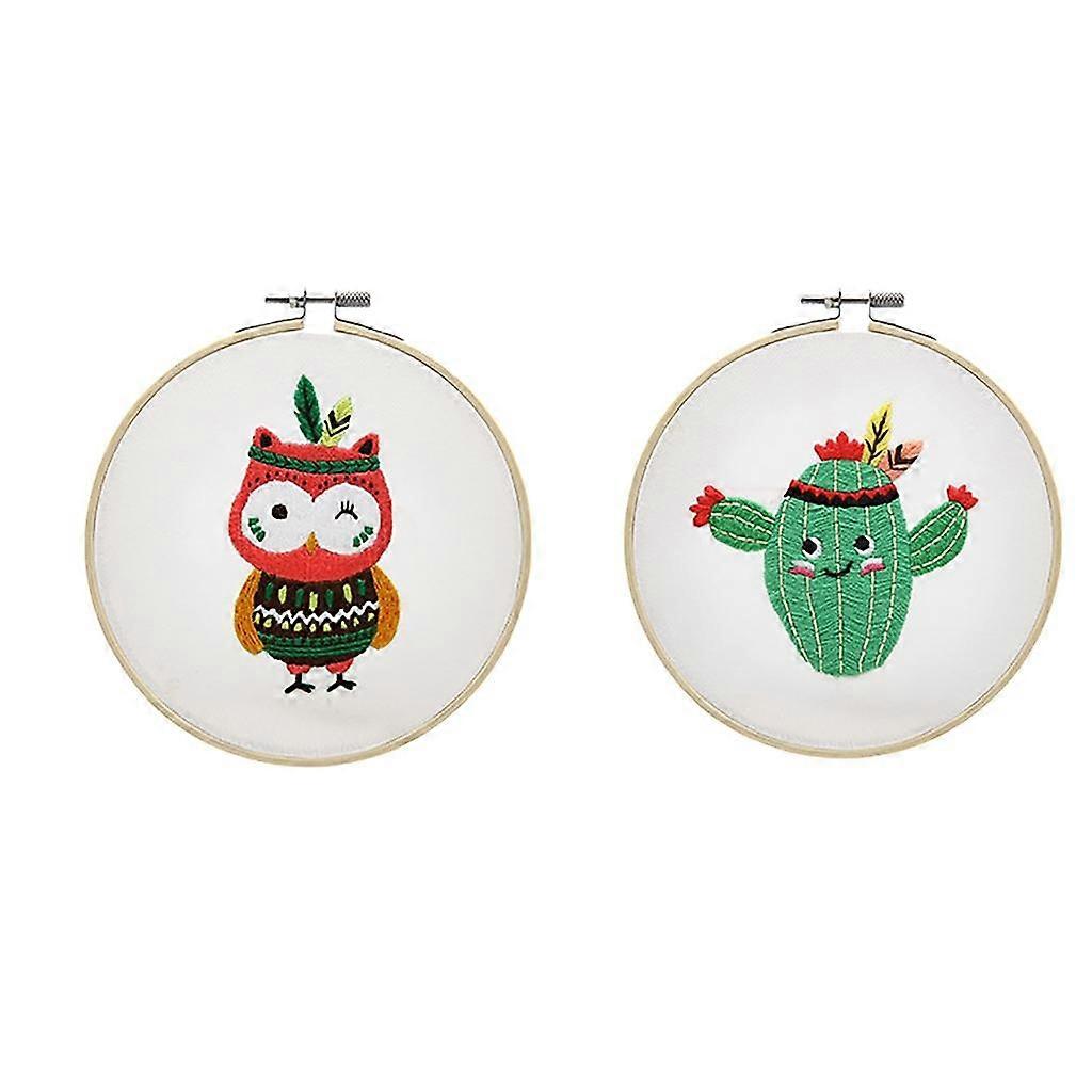 2x DIY Needlework Kits Cross Stitch Craft Embroidery Starter Kit