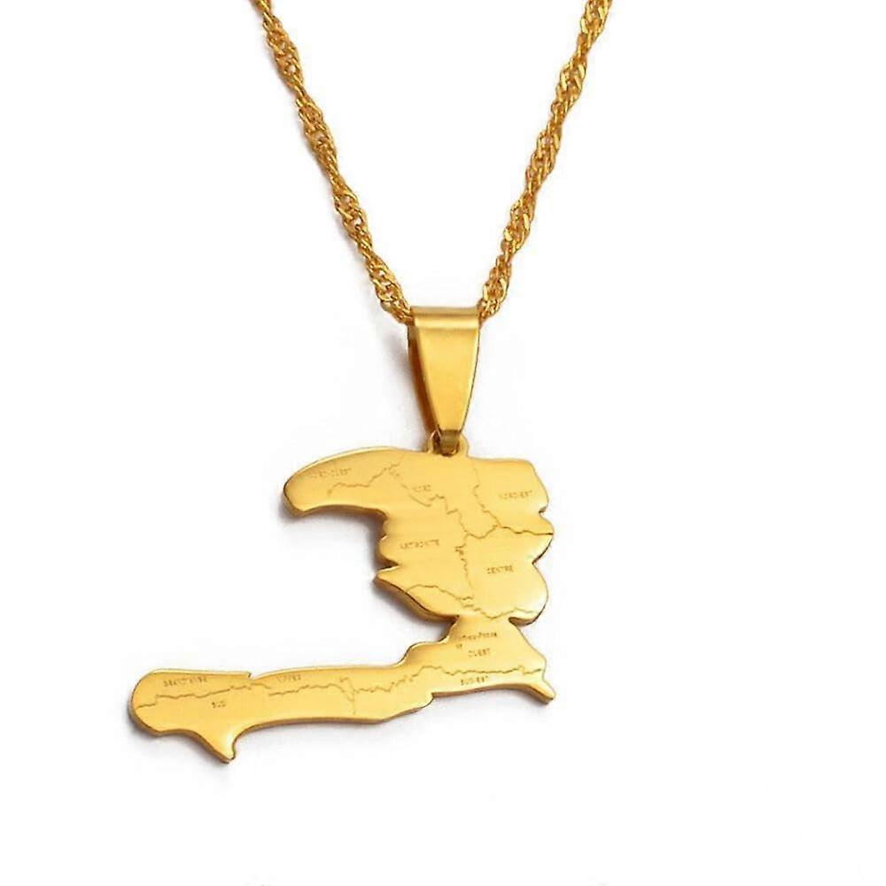 Honduras Map Pendant Necklace - Gold Or Silver Stainless Steel Patriotic Jewelry, Gift For Women - View #3