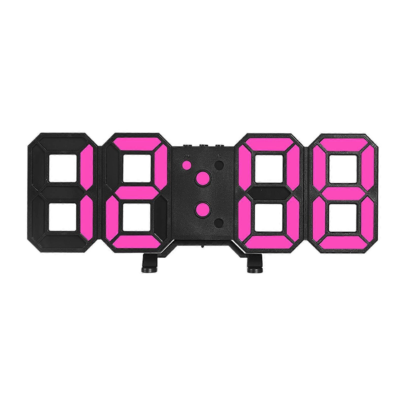 Digital 3D Digital Clock Table Alarm Electronic Black Shell White