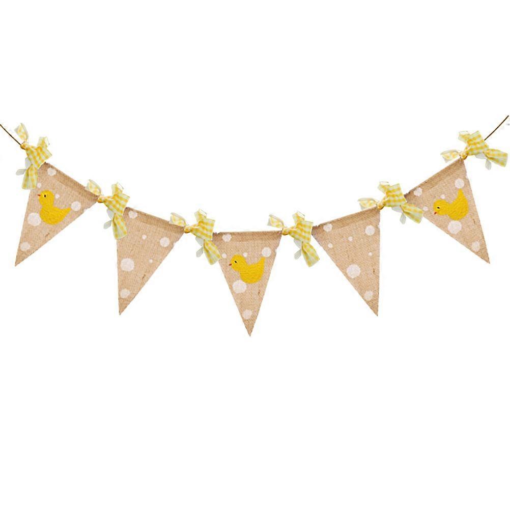Little Yellow Duck Pulls Flag Banner Bunting Party Garland for Kindergarten Decorations