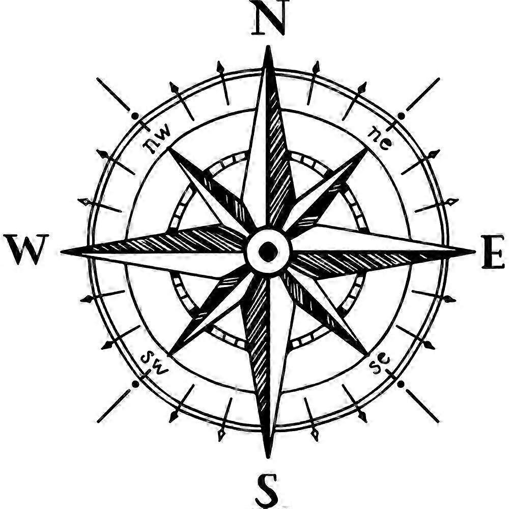 Creative Black-White Compass Wall Sticker Removable Wall Decor