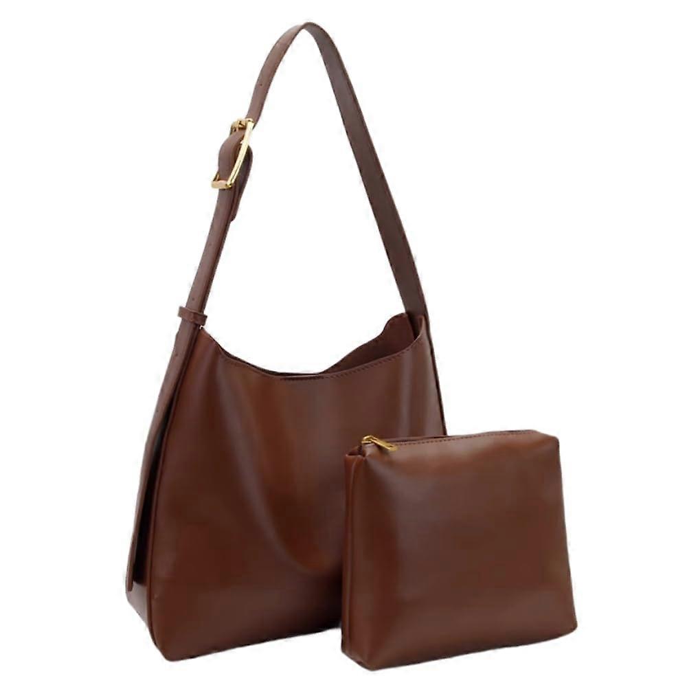 Leather Shoulder Bag for Women, Designger Tote Bag, Retro Large Vegan Tote Purse with Wallet