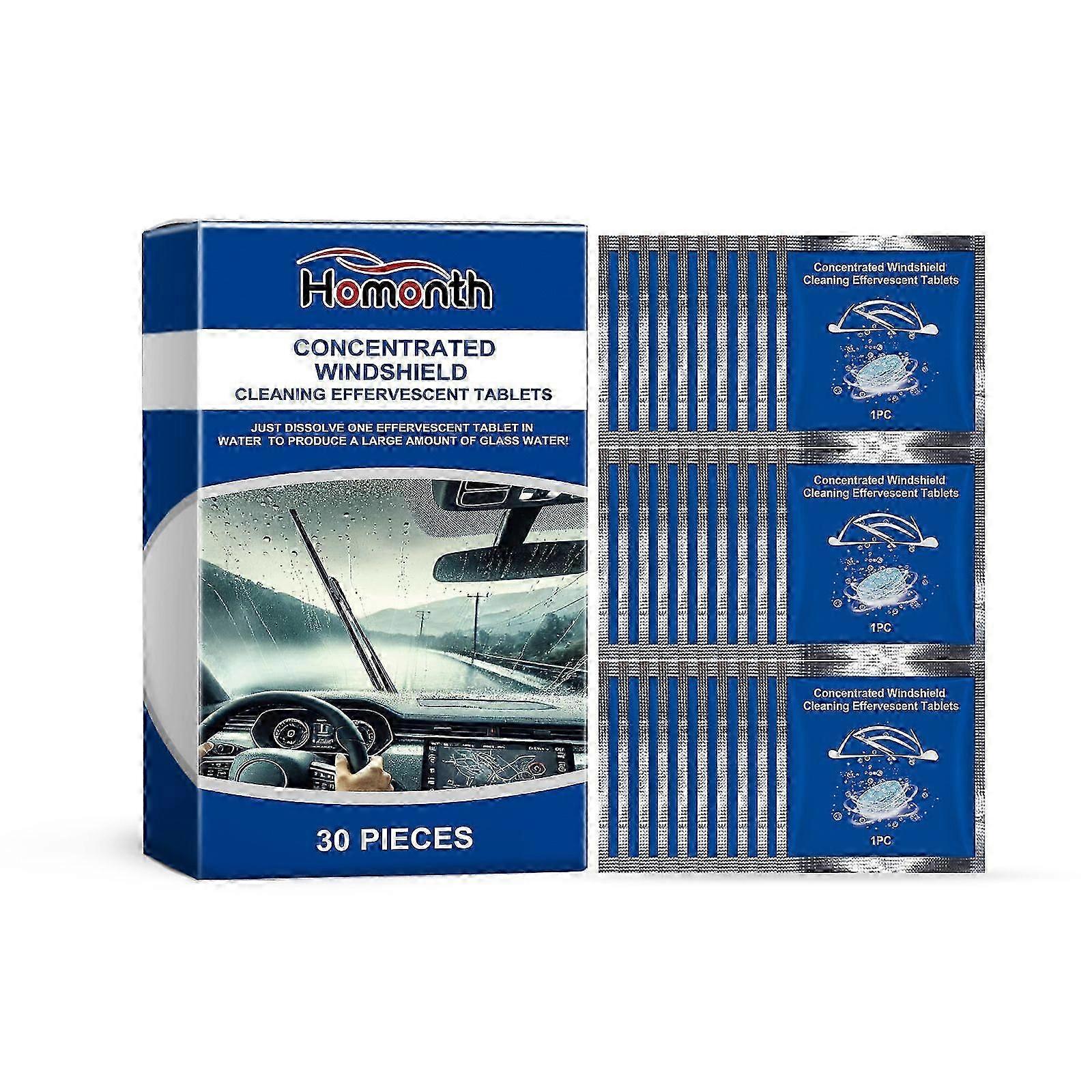 Concentrated wiper cleaning effervescent tablets