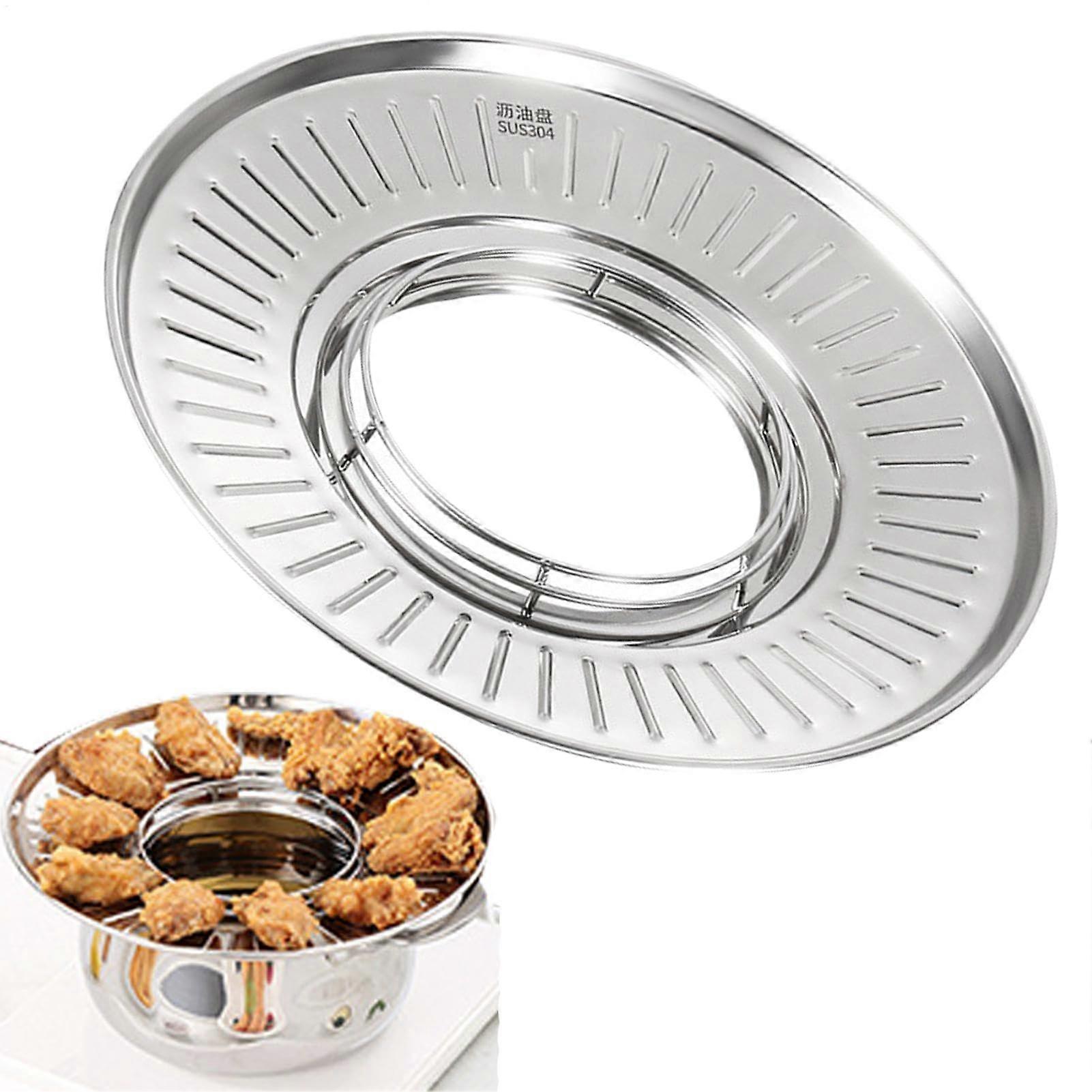 Frying Rack for Draining Excess Oil - Stainless Steel Round Sieve Colander Tray - Oil Filter for Baking at Home