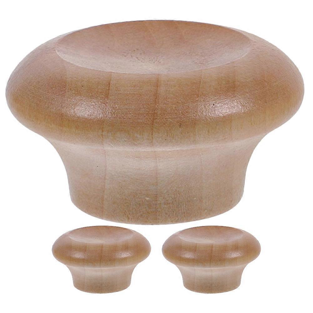 3pcs Pot Lid Handles Replacement Wood Knobs Heat Resistant Cover Accessories Smooth Edges Easy Installation