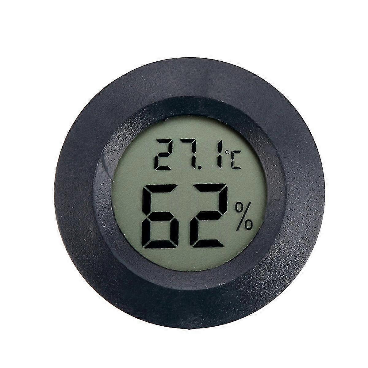 LCD Round Shape Mini Humidity Temperature Meter Hygrometer Room Indoor Thermometer Black