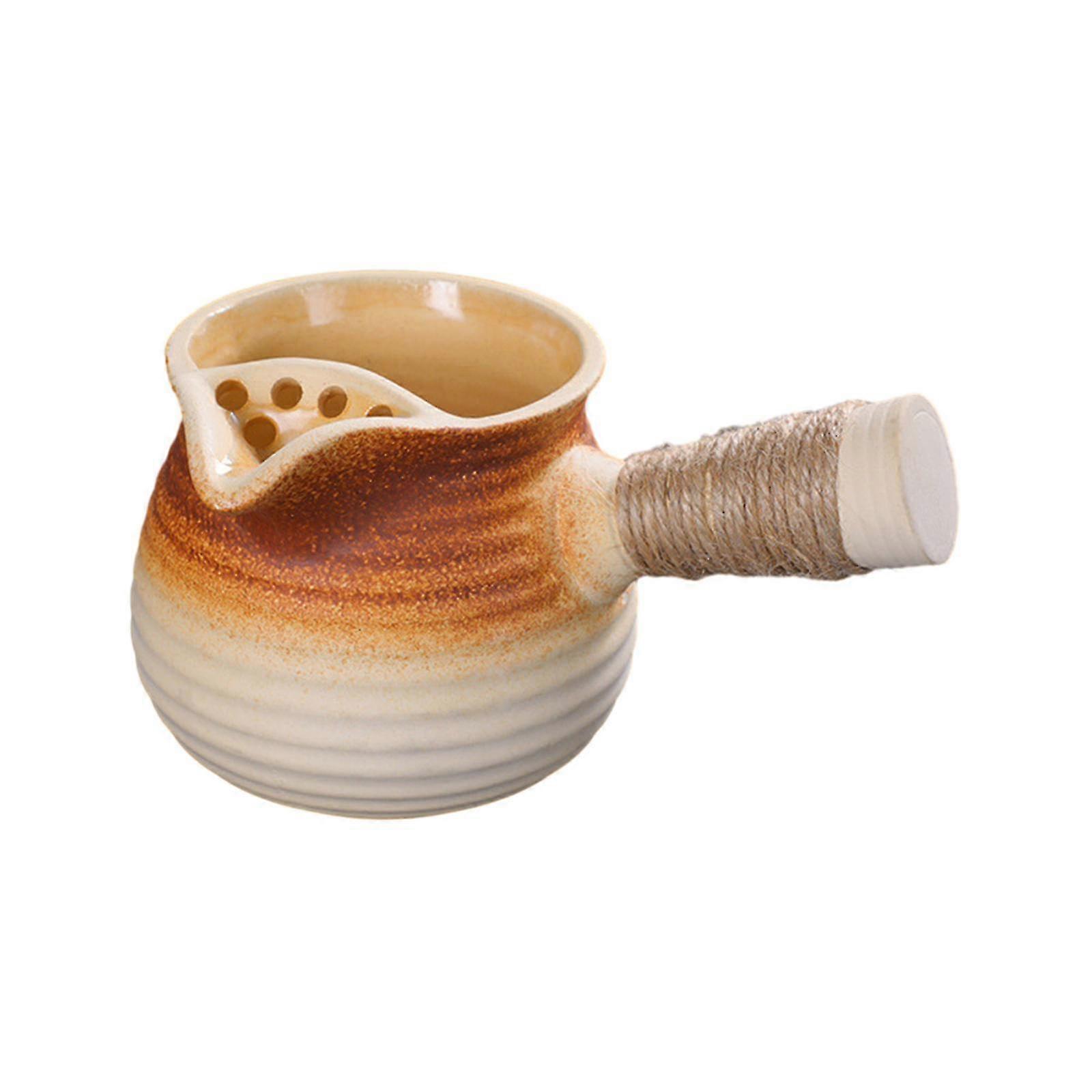 Ceramic Teapot with Loose Leaf Infuser and Tea Strainer, Designed with Anti-Scald Handle for Use in Restaurants, Family Tea Houses, and Kitc