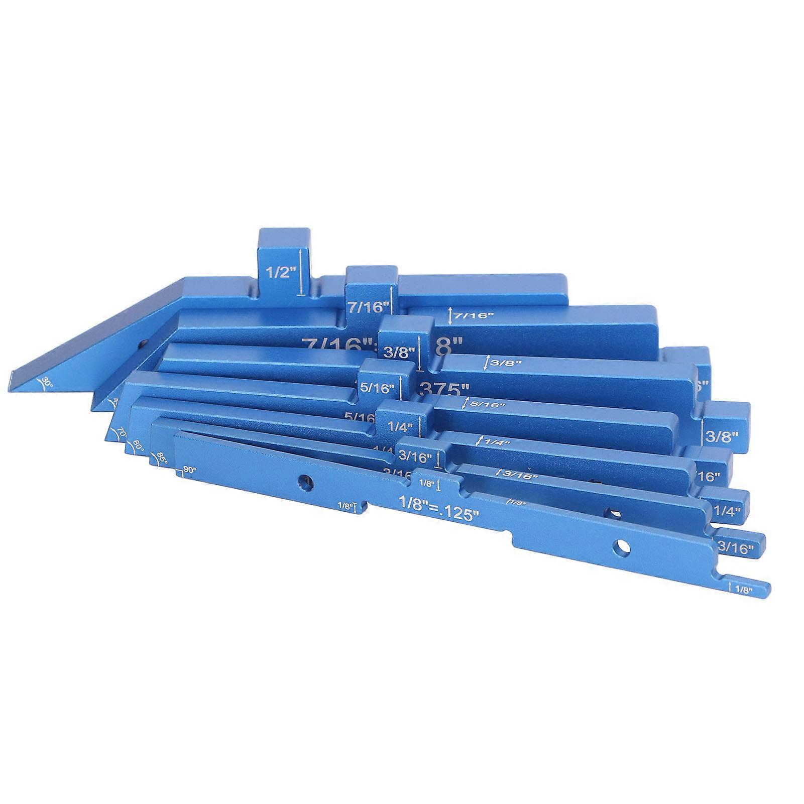 7 Pcs Set Router Table Setup Bar 1/8 To 1/2in Aluminum Alloy Precise Setup Block Height Gauge for Woodworking 