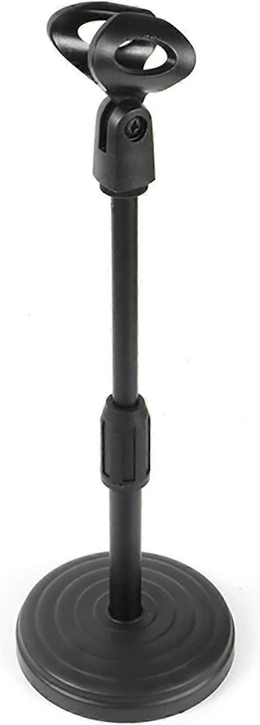 Desktop Microphone Stand, Height Adjustable, Detachable Universal Microphone Holder with Weighted Round Base for Singing, Video Chatting or Karaoke