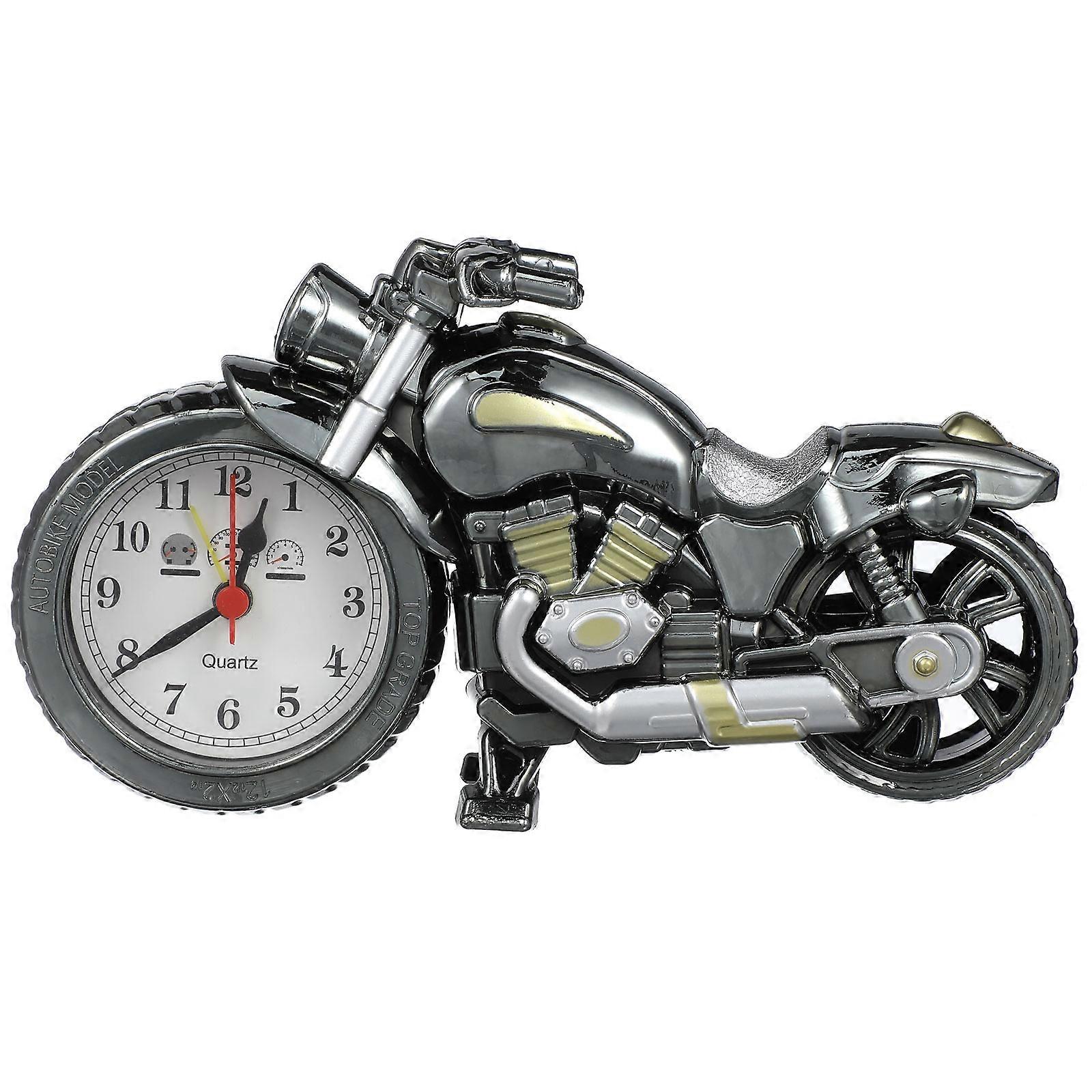 Quartz Motorcycle Themed Clock, Reliable Alarm Function, Suitable for Bedroom or Office