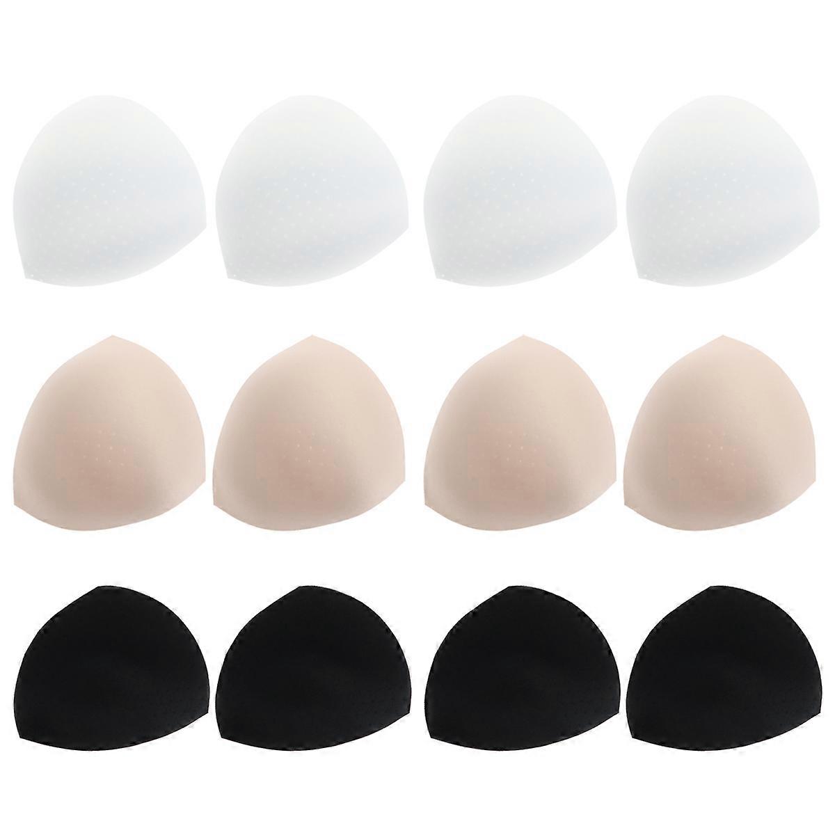 6 Pairs Triangle Removable Sponge Pads for Women – Breathable, Reusable, Travel Friendly Breast Pads – Comfortable Black Inserts