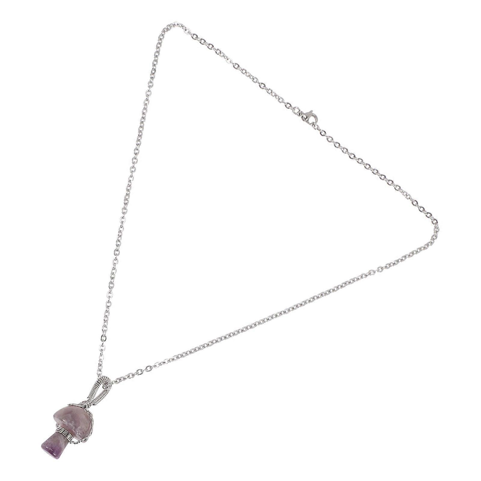 Retro Style Crystal Mushroom Pendant Necklace Chakra Crystal Stone Pendants Improvement 1Pack